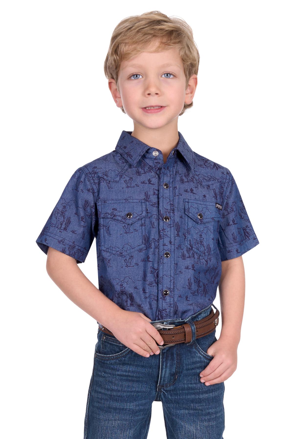 Boy’s Travis Print Western Short Sleeve Shirt
