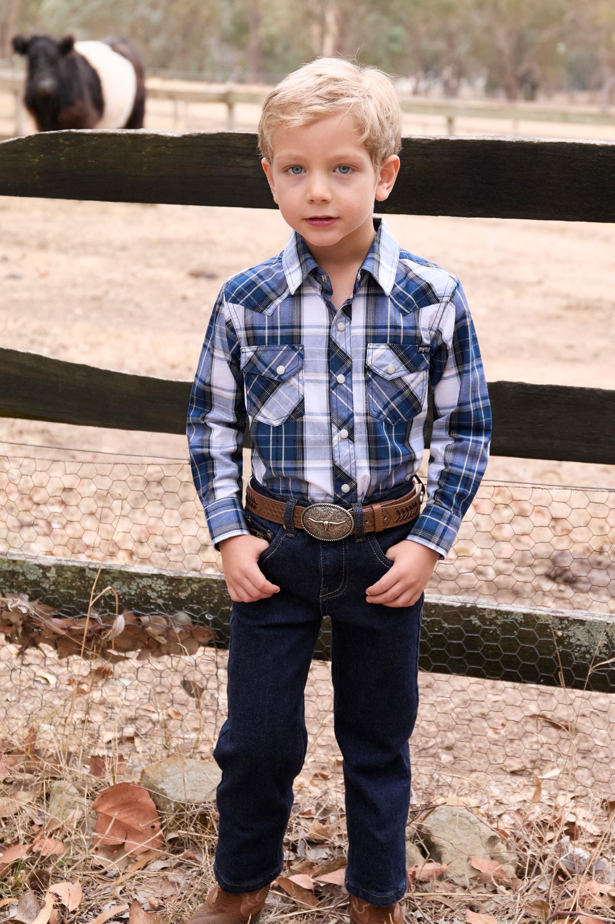 Boy’s Nicholas Check Western Long Sleeve Shirt