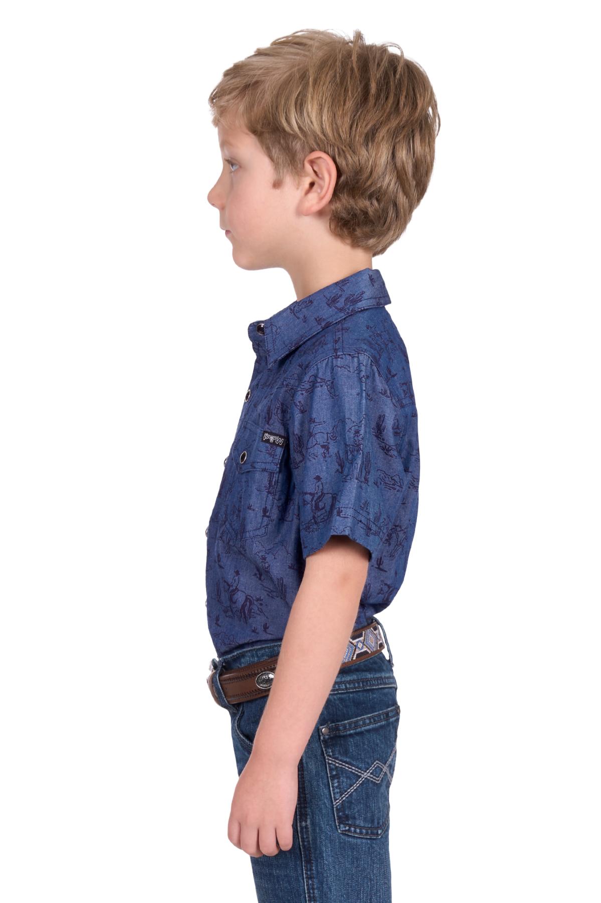Boy’s Travis Print Western Short Sleeve Shirt