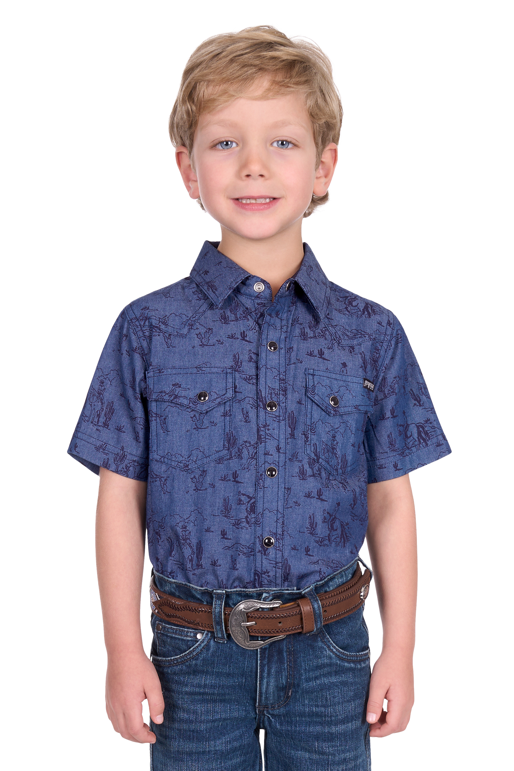 Boy’s Travis Print Western Short Sleeve Shirt