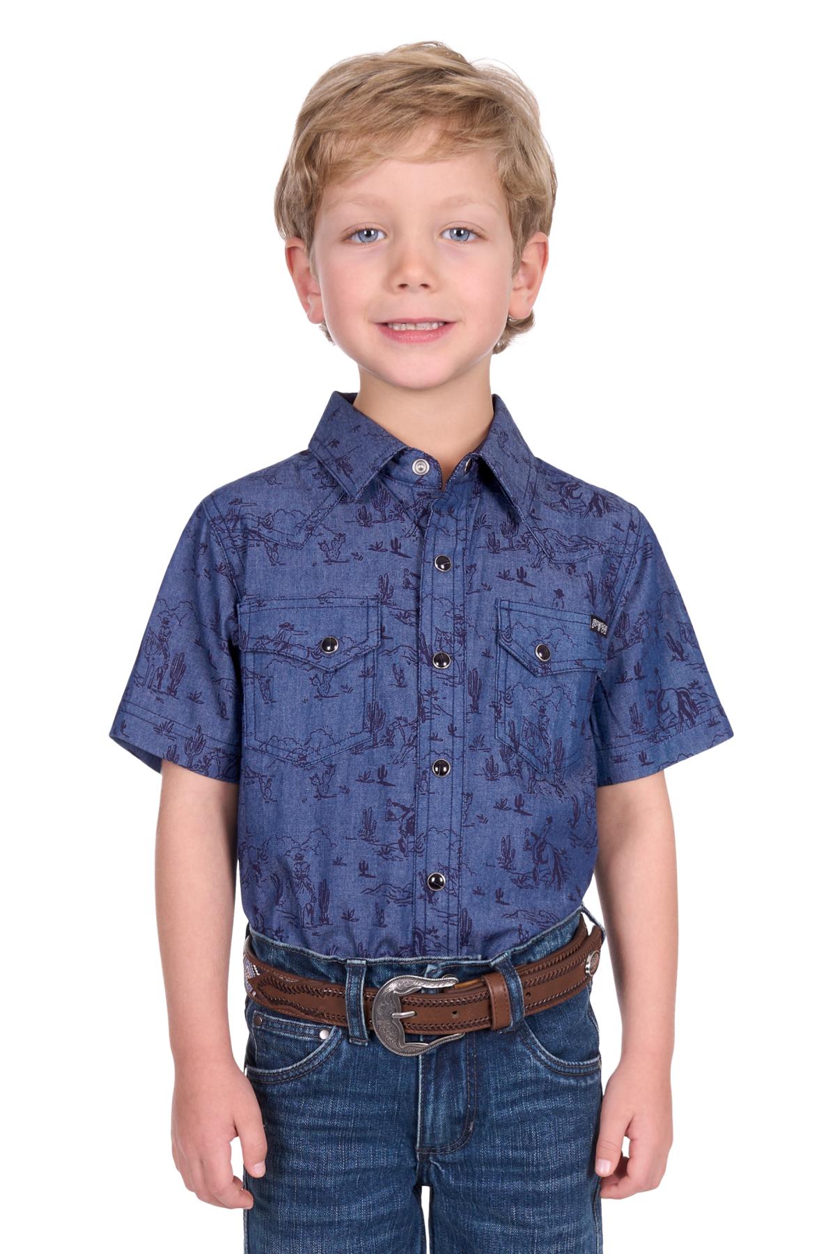 Boy’s Travis Print Western Short Sleeve Shirt