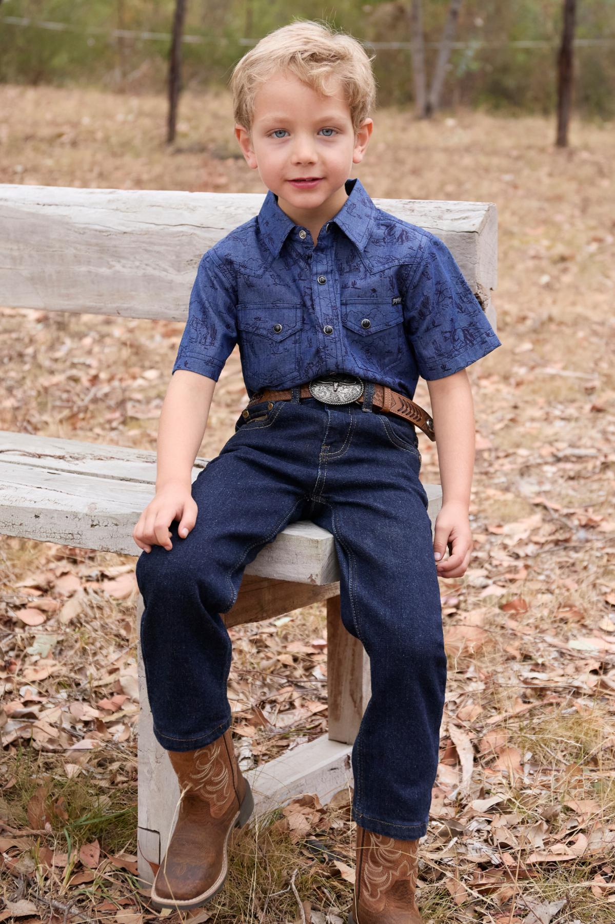 Boy’s Travis Print Western Short Sleeve Shirt