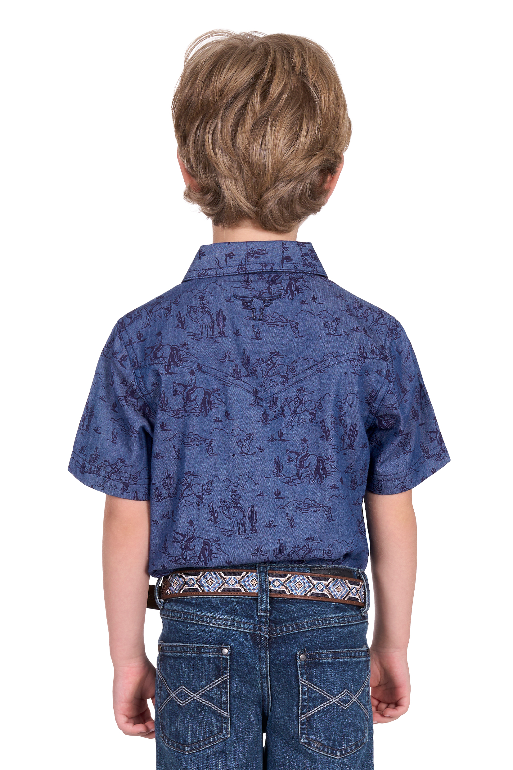 Boy’s Travis Print Western Short Sleeve Shirt