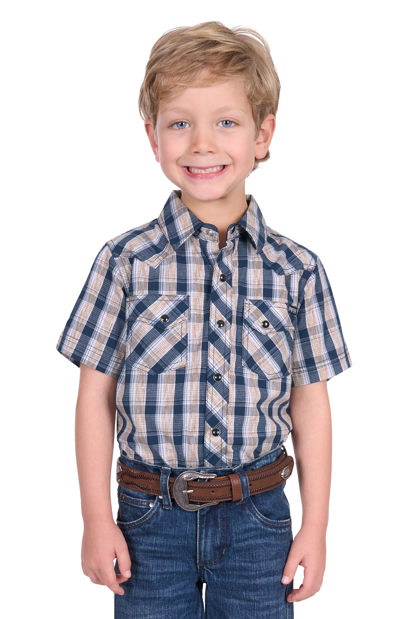 Boy’s Peter Check Western Short Sleeve Shirt