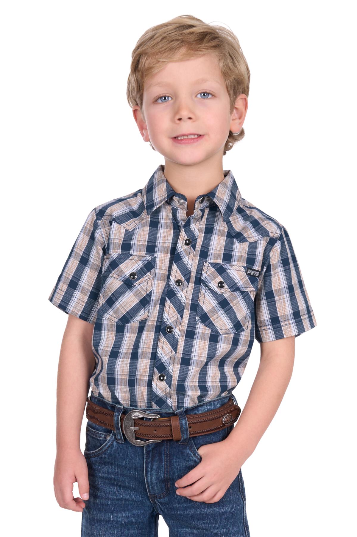 Boy’s Peter Check Western Short Sleeve Shirt