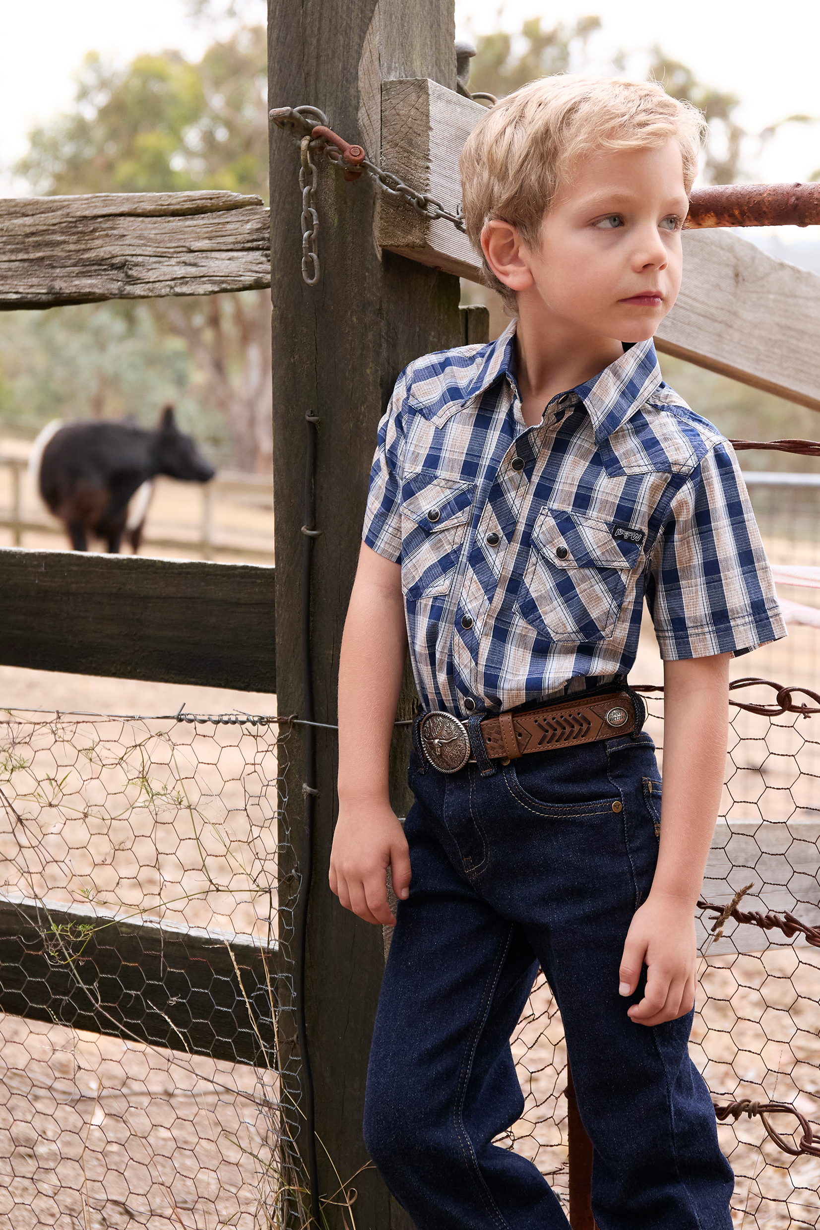 Boy’s Peter Check Western Short Sleeve Shirt
