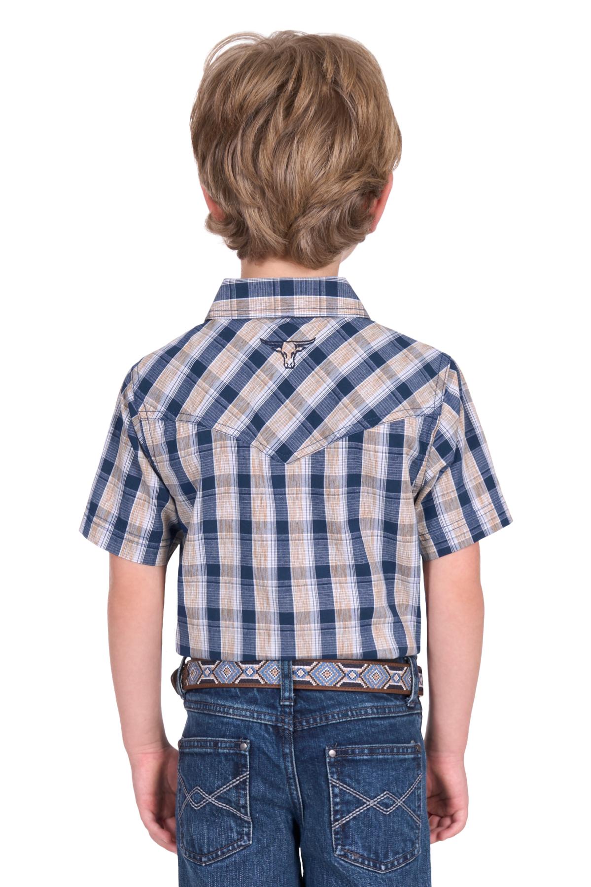Boy’s Peter Check Western Short Sleeve Shirt