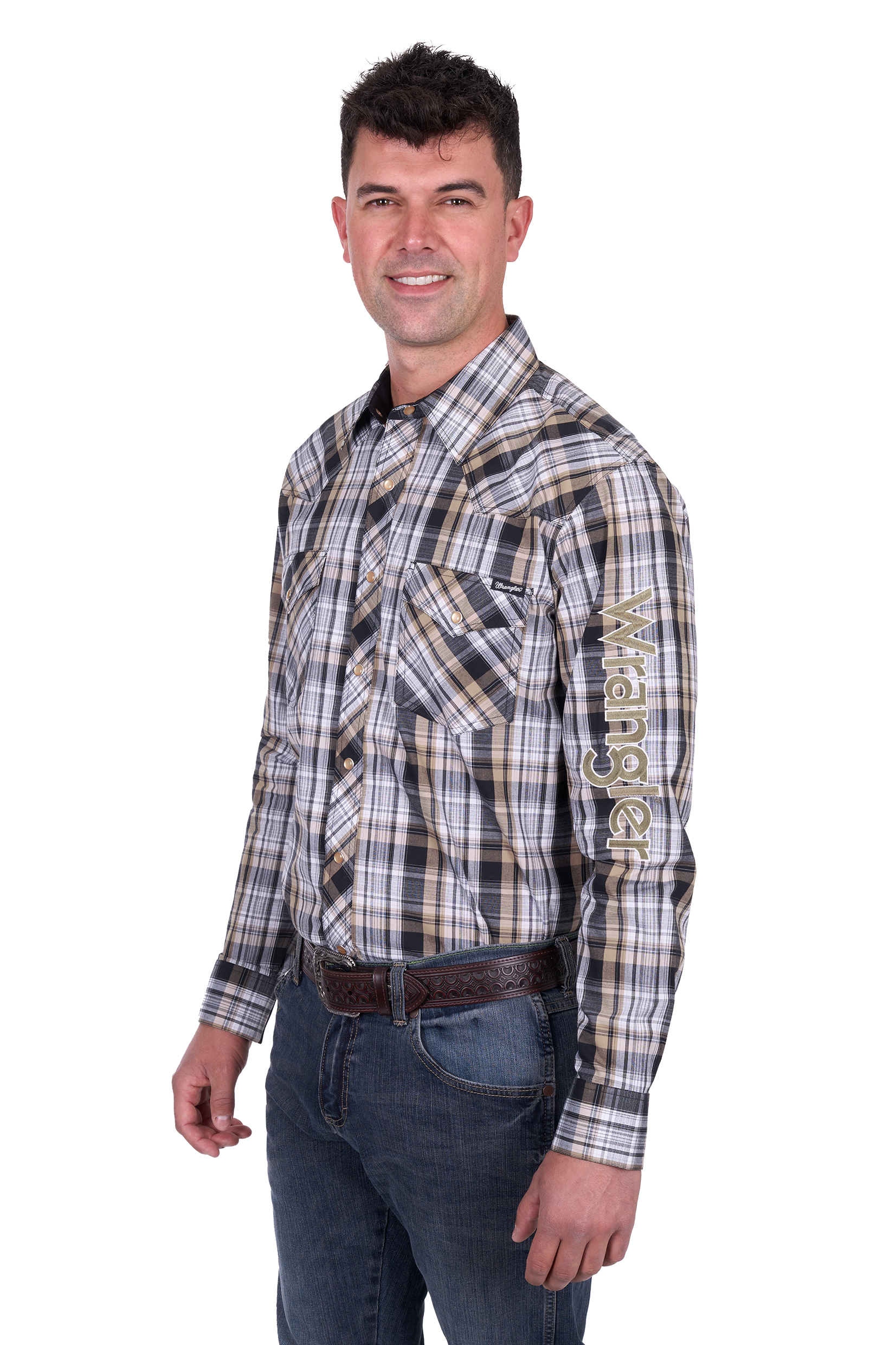 Men’s Joel Check Logo Western Long Sleeve Shirt