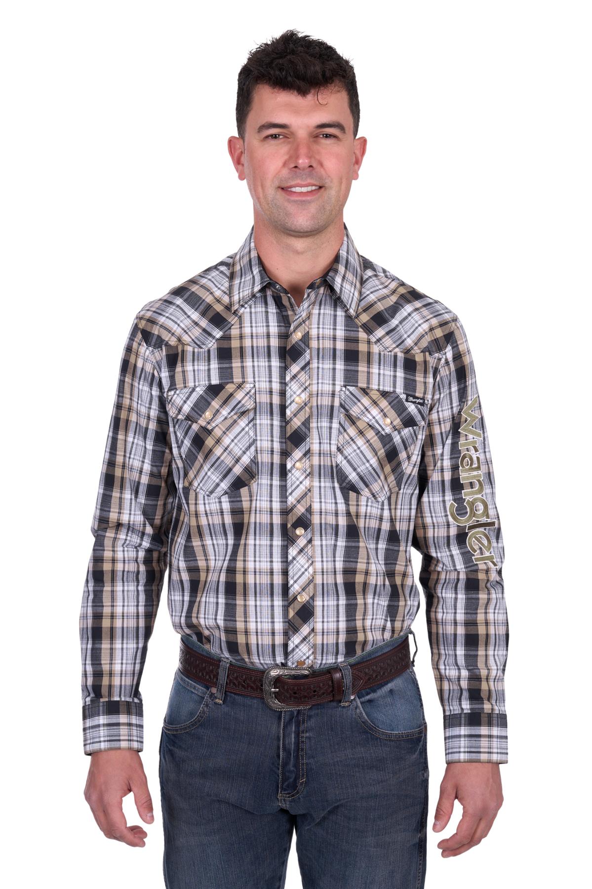 Men’s Joel Check Logo Western Long Sleeve Shirt