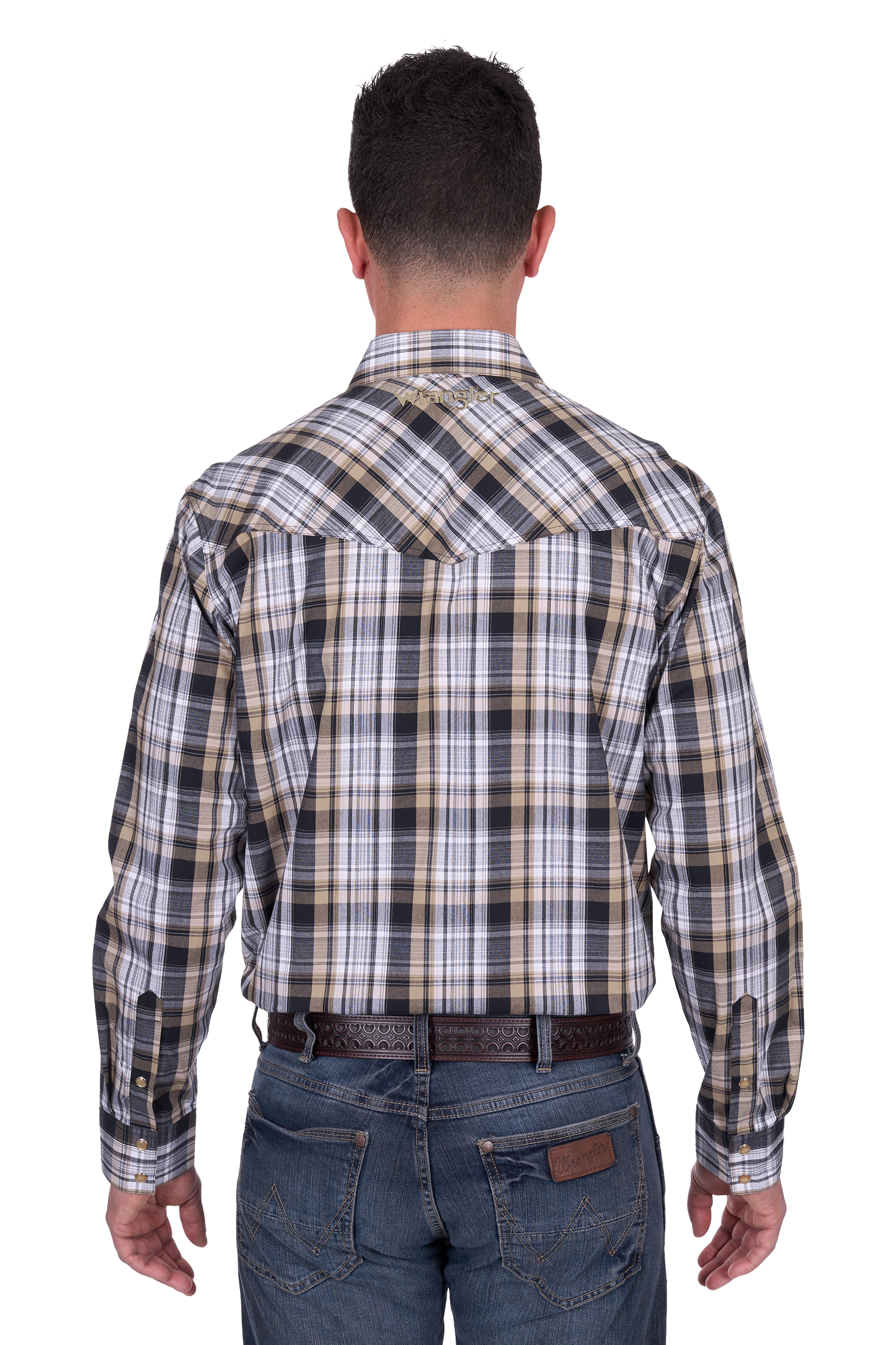 Men’s Joel Check Logo Western Long Sleeve Shirt