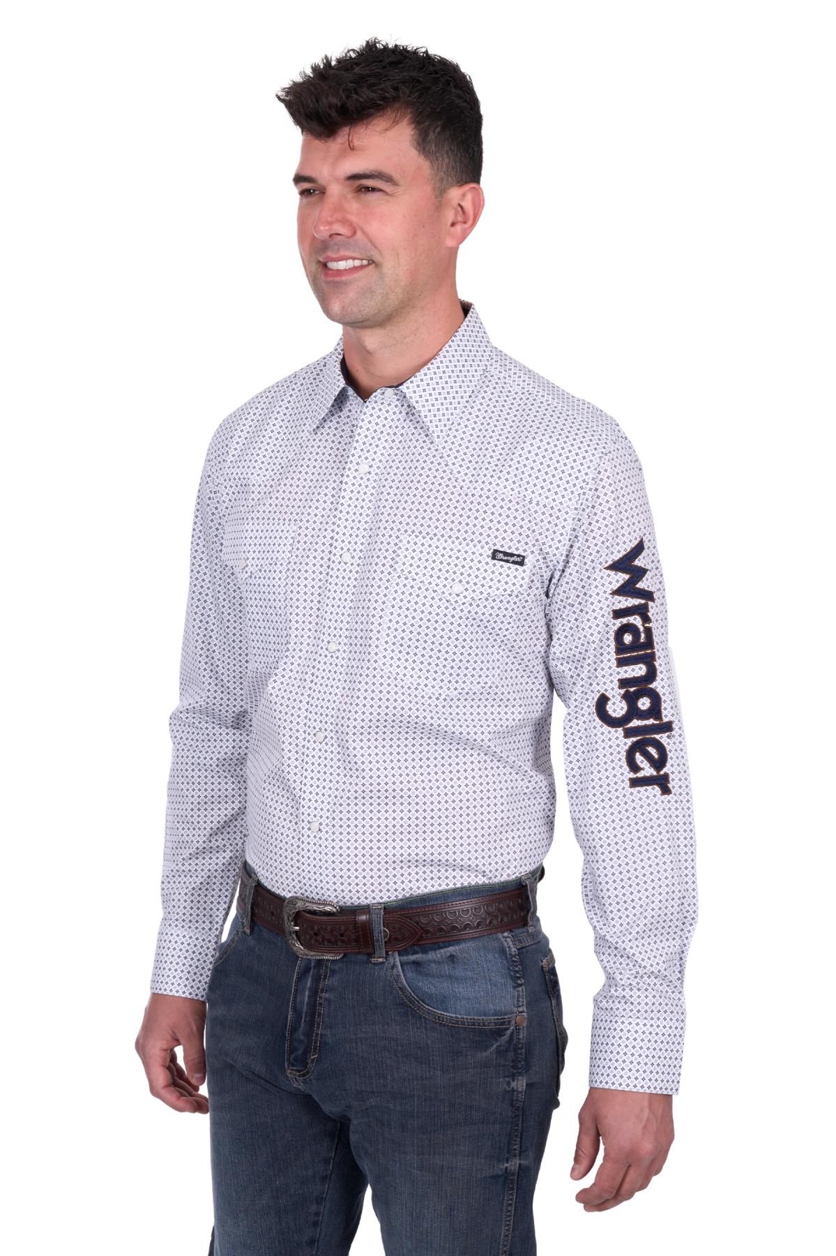 Men’s Brent Print Logo Western Long Sleeve Shirt