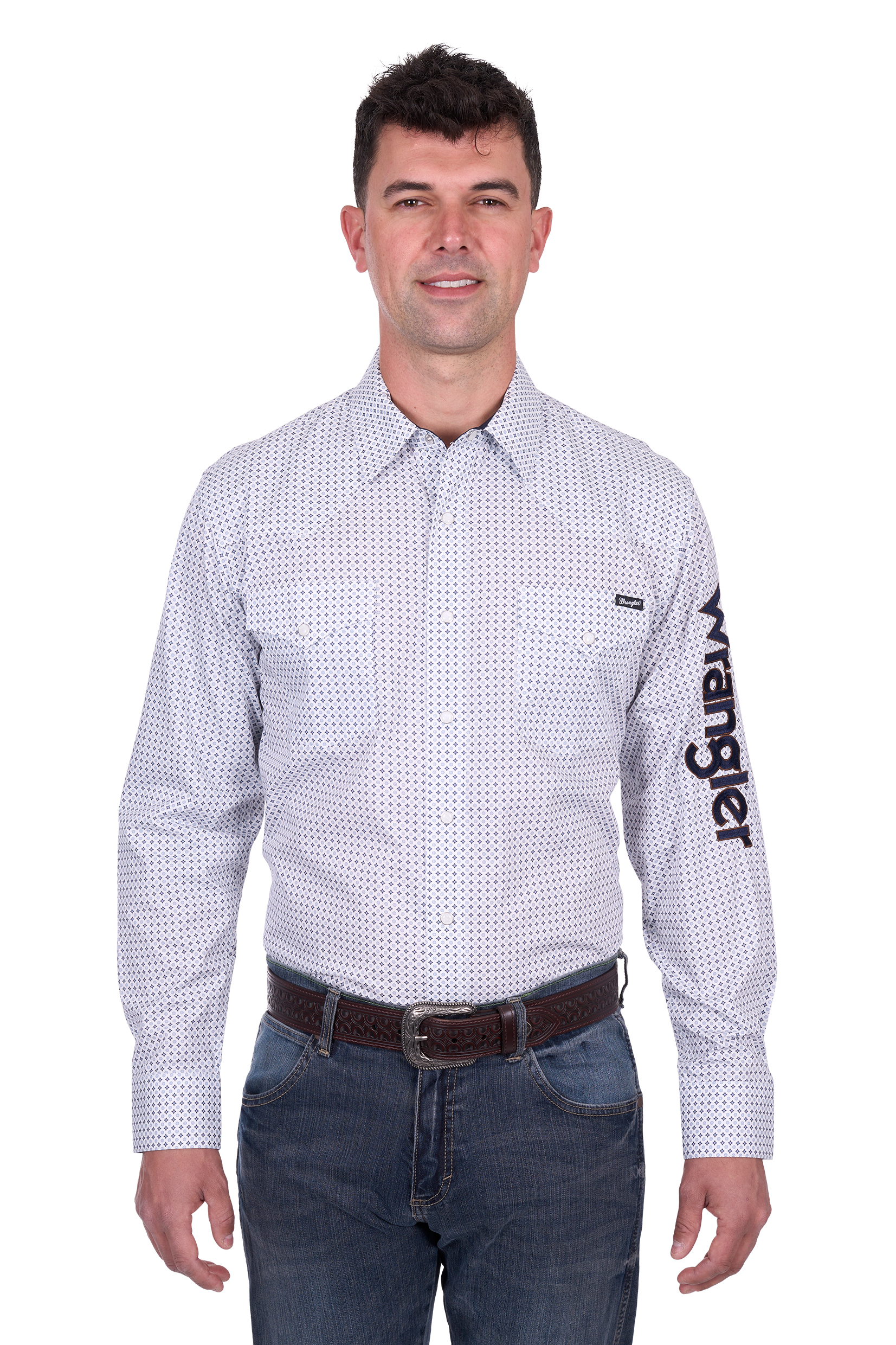 Men’s Brent Print Logo Western Long Sleeve Shirt