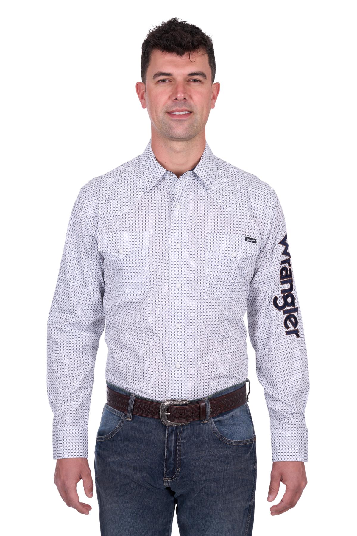 Men’s Brent Print Logo Western Long Sleeve Shirt