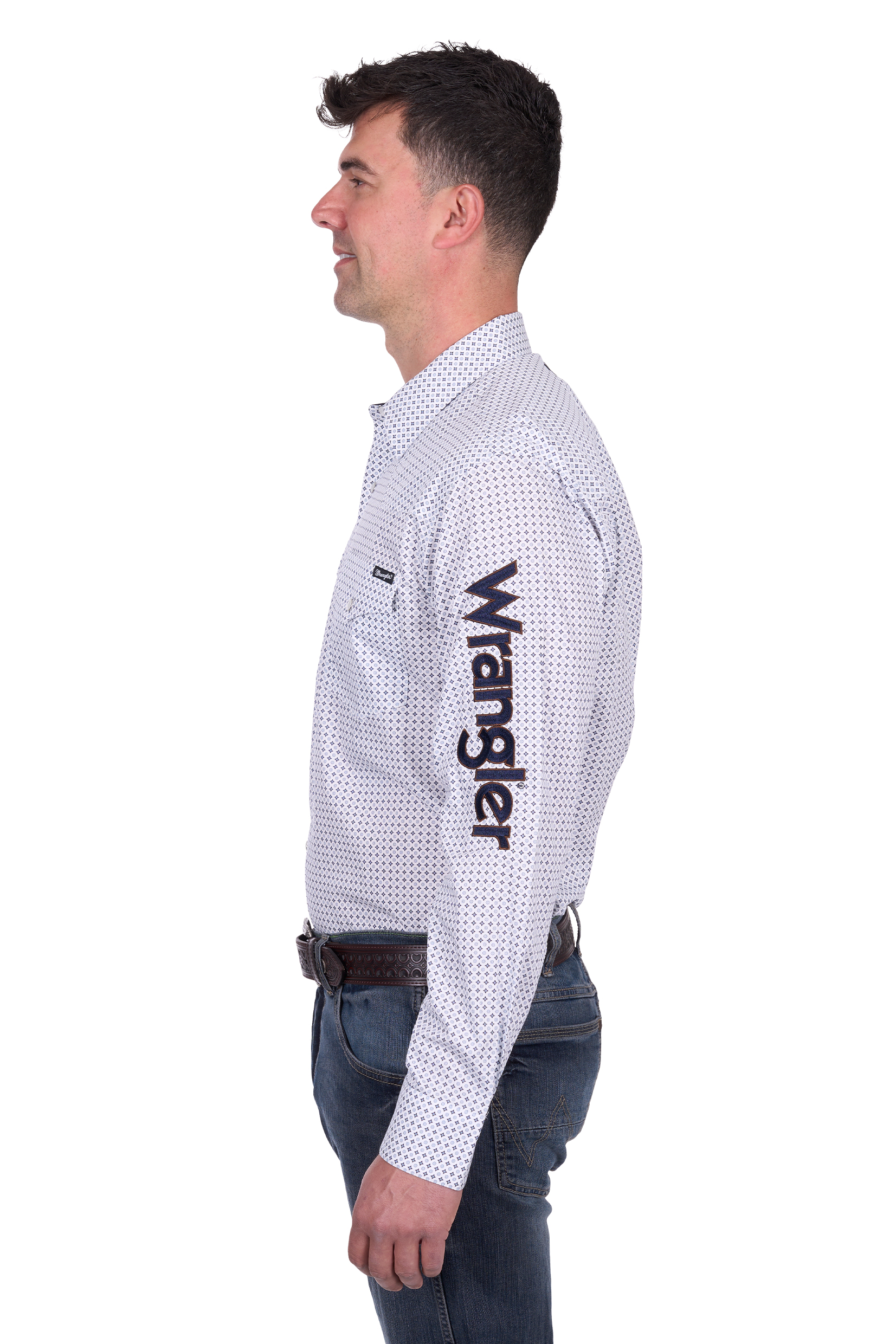 Men’s Brent Print Logo Western Long Sleeve Shirt