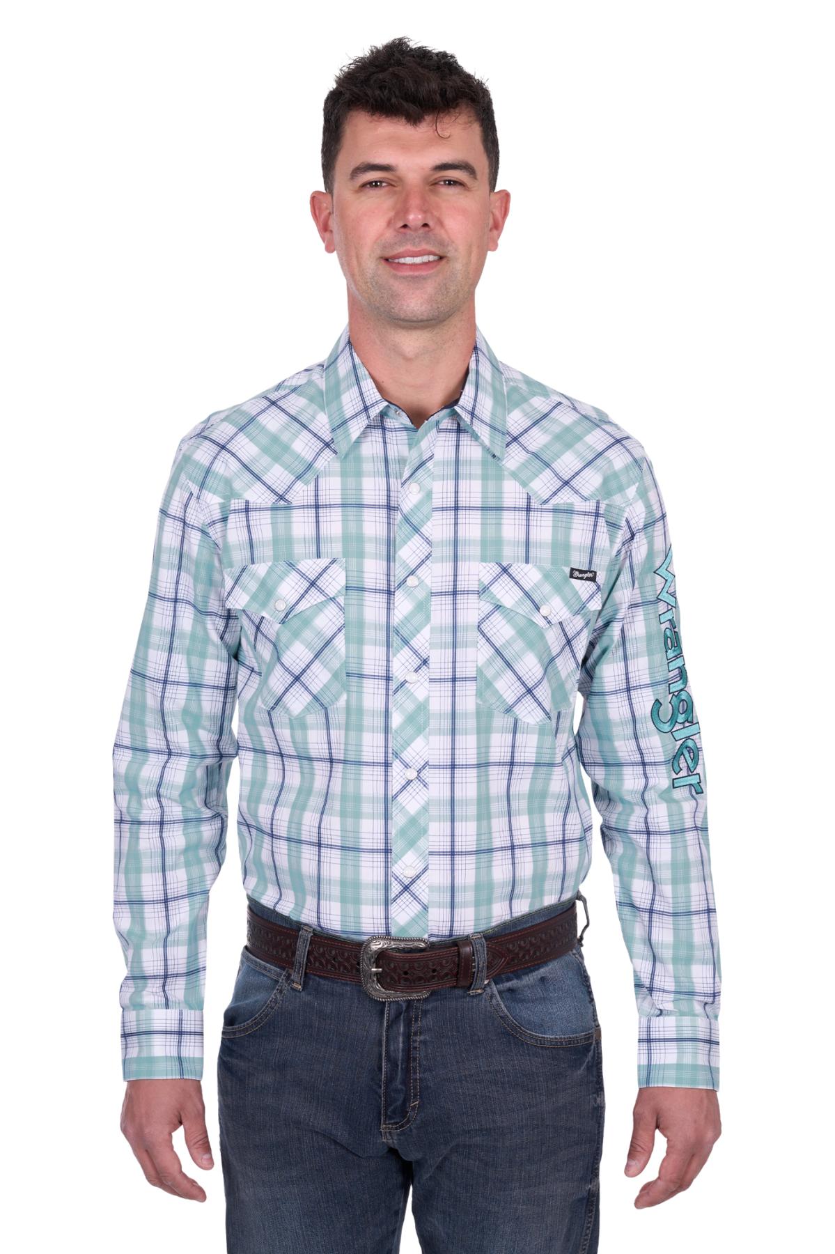 Men’s Jacob Check Logo Western Long Sleeve Shirt