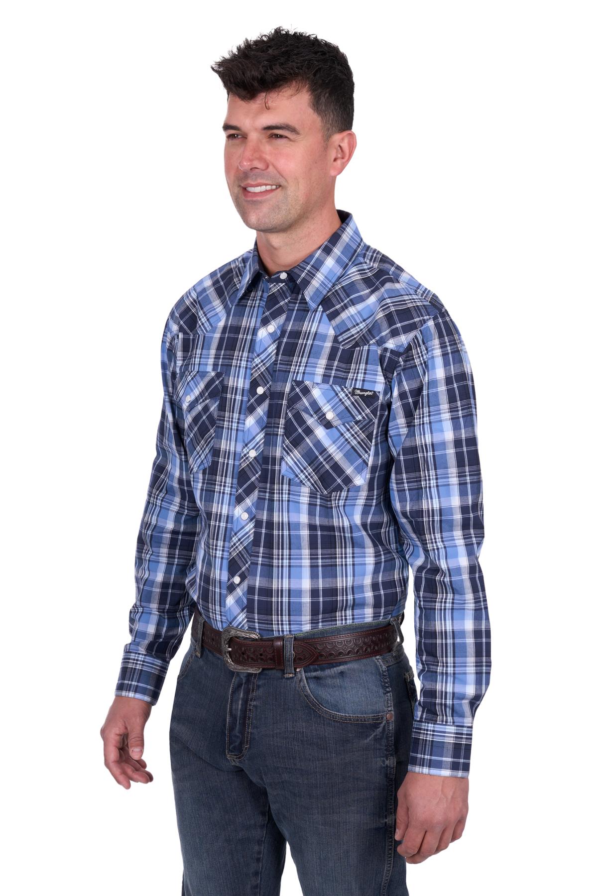 Men's Billy Check Logo Western Long Sleeve Shirt