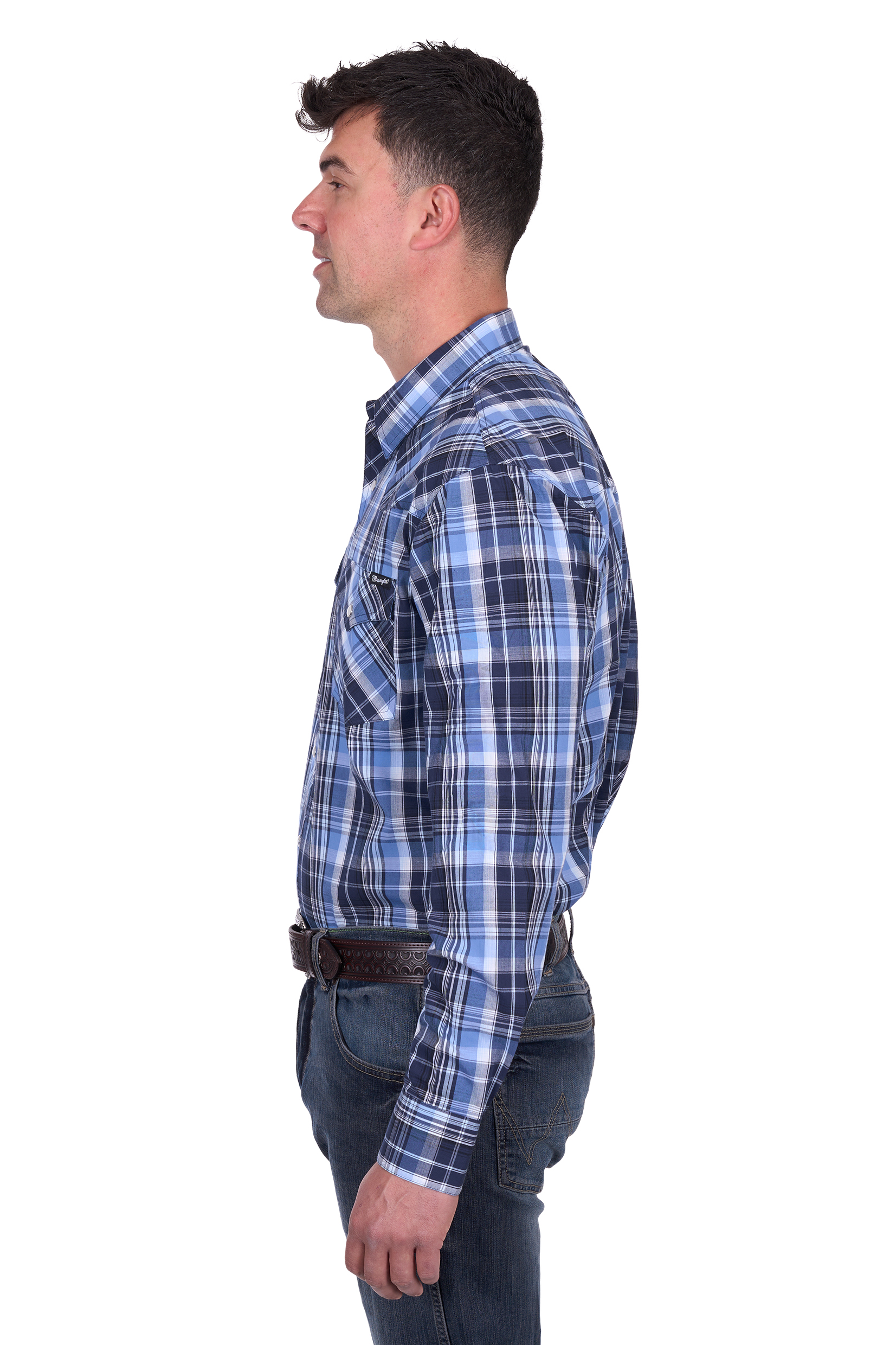 Men's Billy Check Logo Western Long Sleeve Shirt