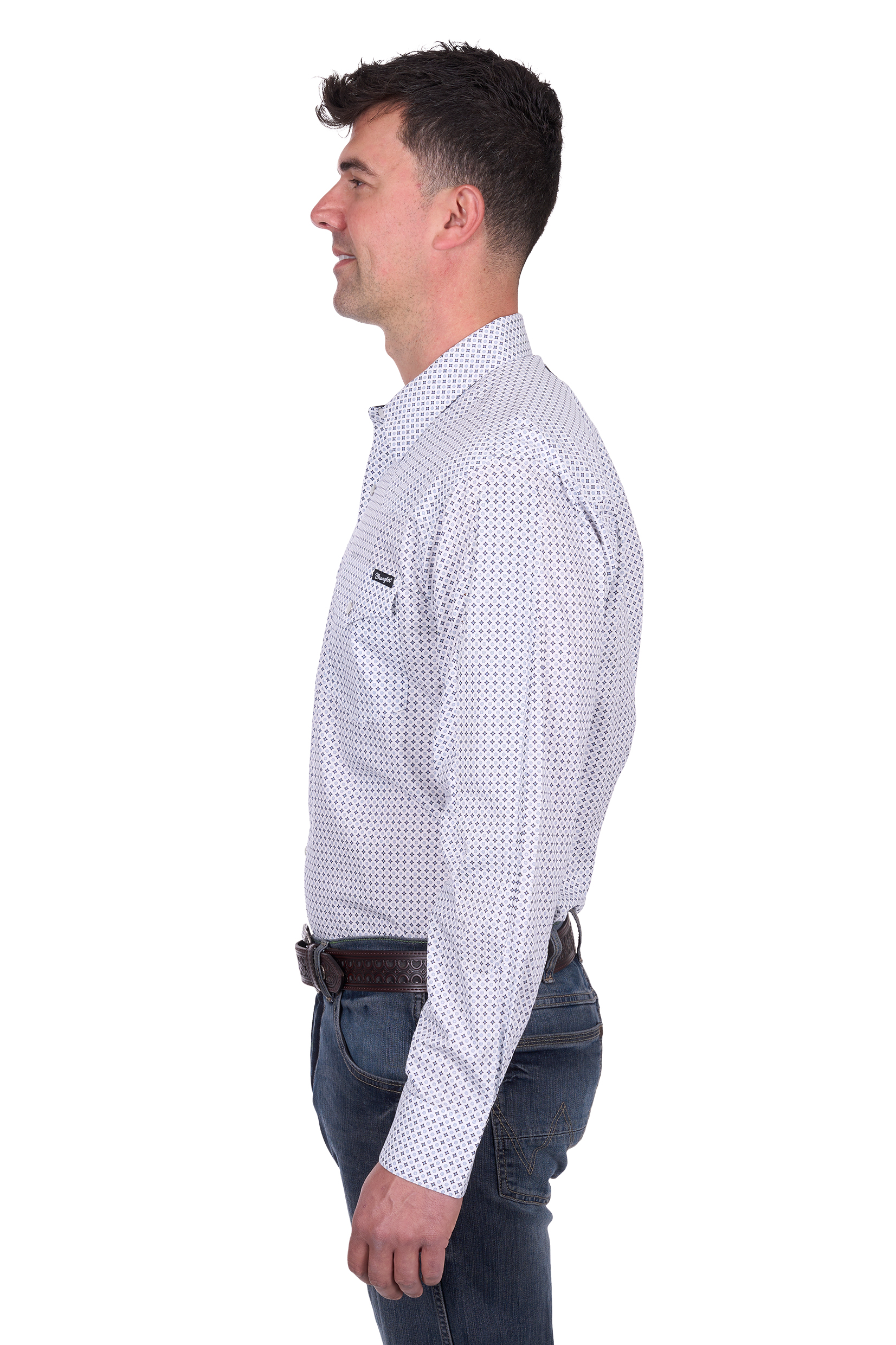 Men’s Brent Print Logo Western Long Sleeve Shirt