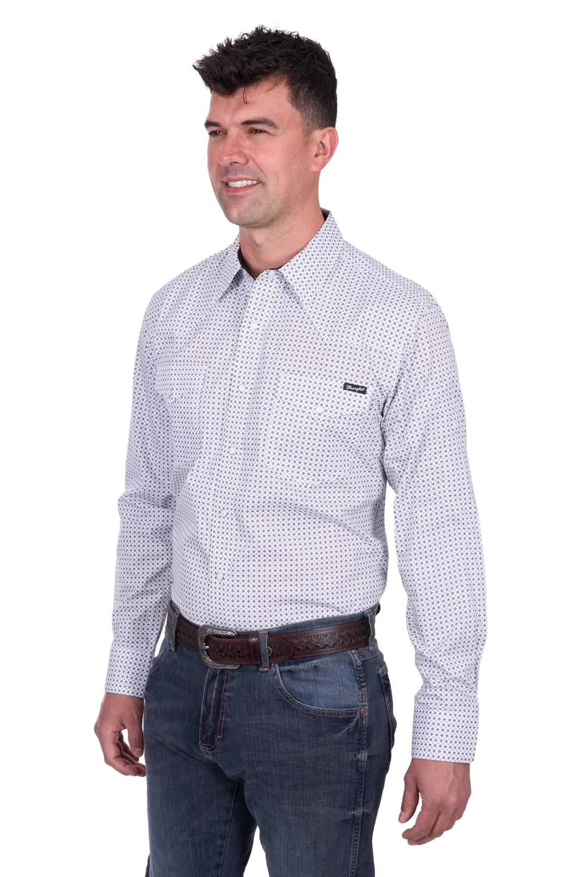 Men’s Brent Print Logo Western Long Sleeve Shirt