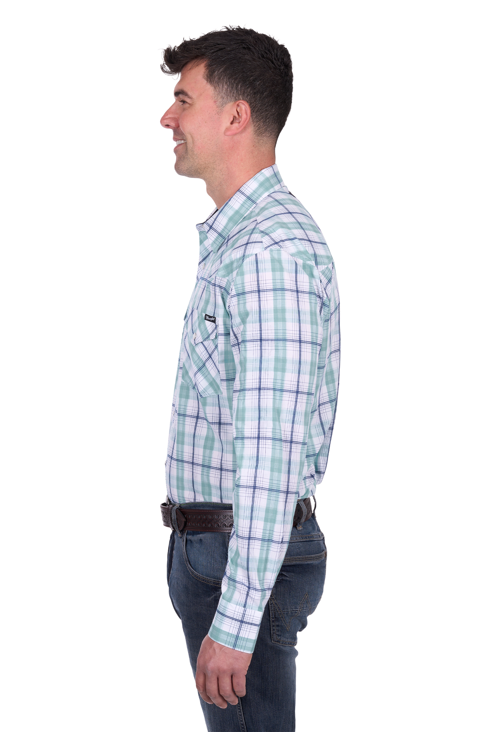 Men’s Jacob Check Logo Western Long Sleeve Shirt