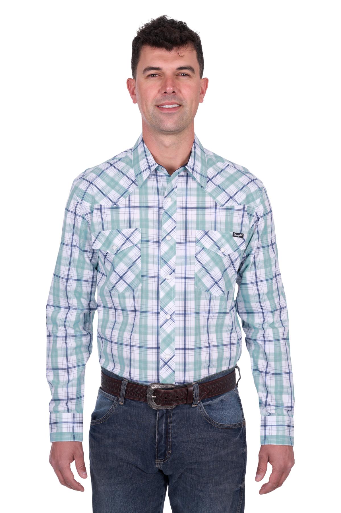 Men’s Jacob Check Logo Western Long Sleeve Shirt