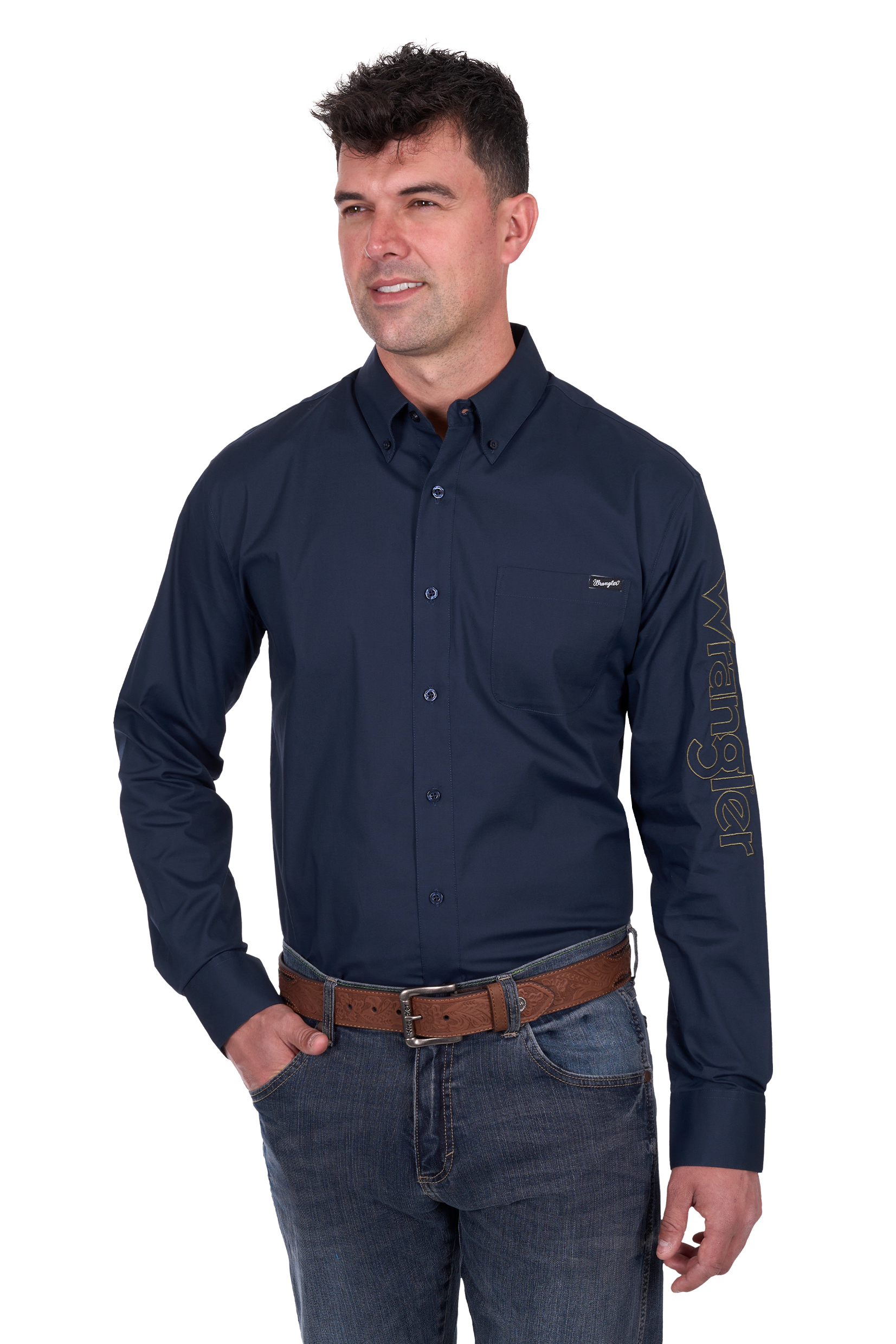 Men’s Brad Logo Button Down Long Sleeve Shirt