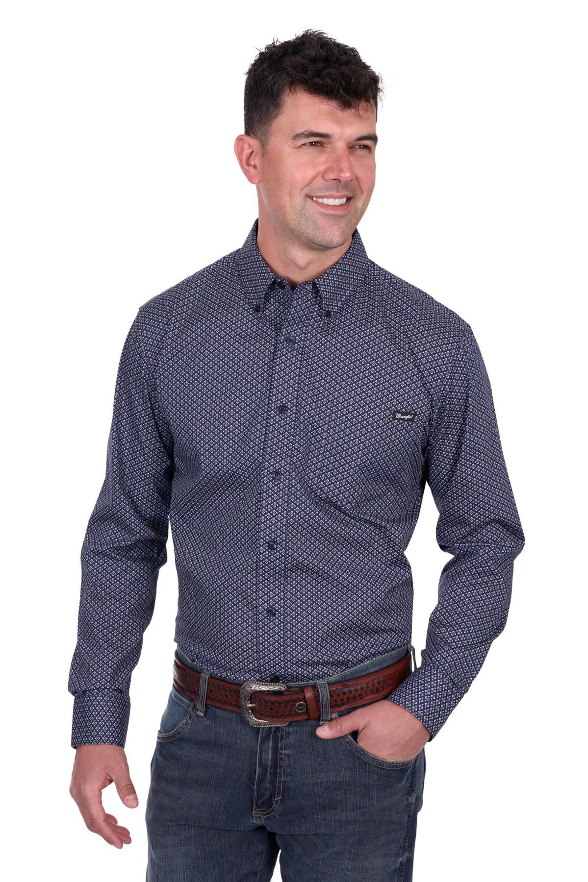 Men’s Carl Print Button Down Long Sleeve Shirt