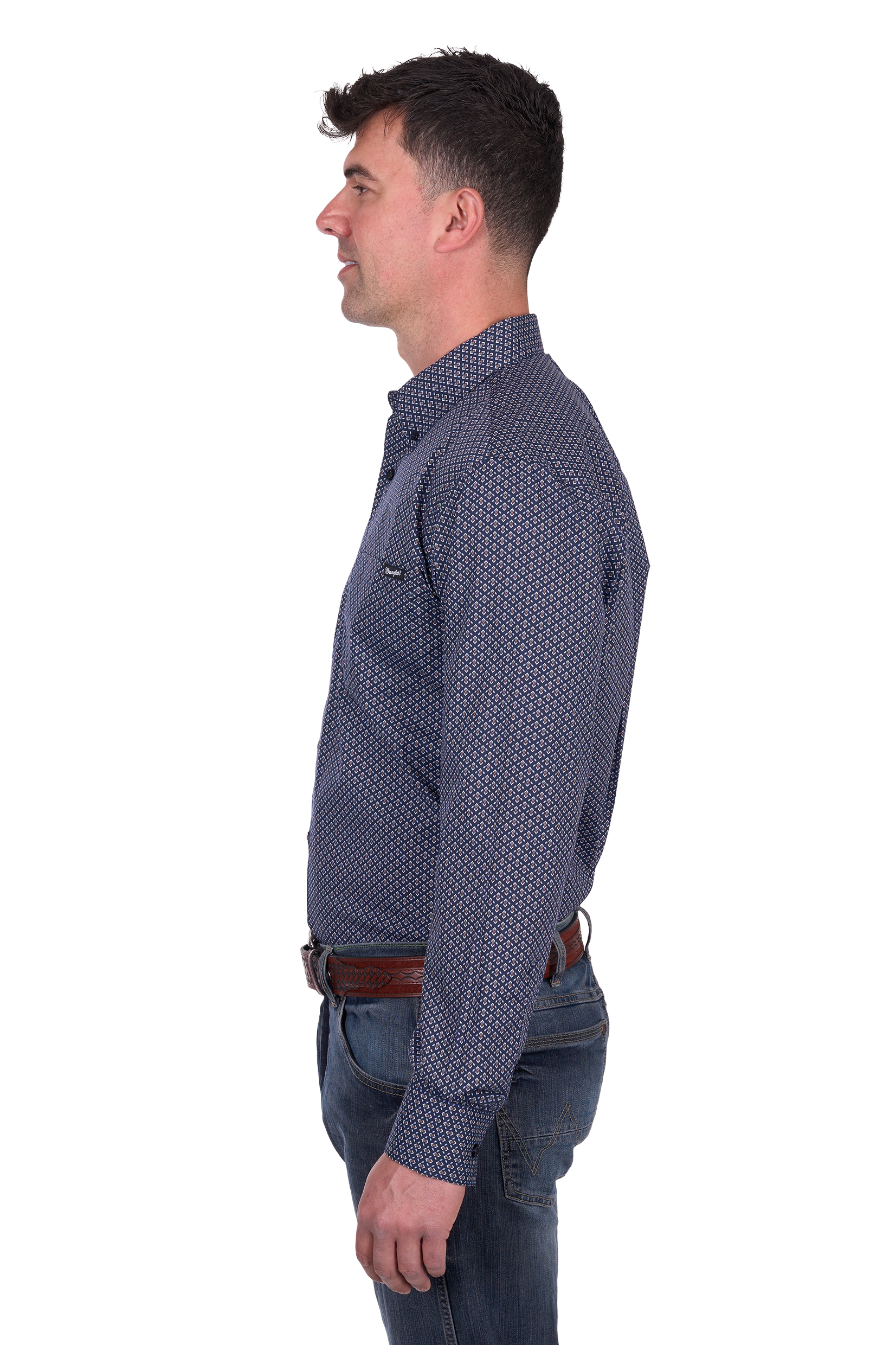 Men’s Carl Print Button Down Long Sleeve Shirt