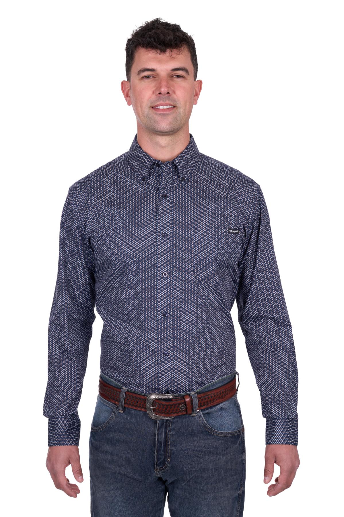 Men’s Carl Print Button Down Long Sleeve Shirt