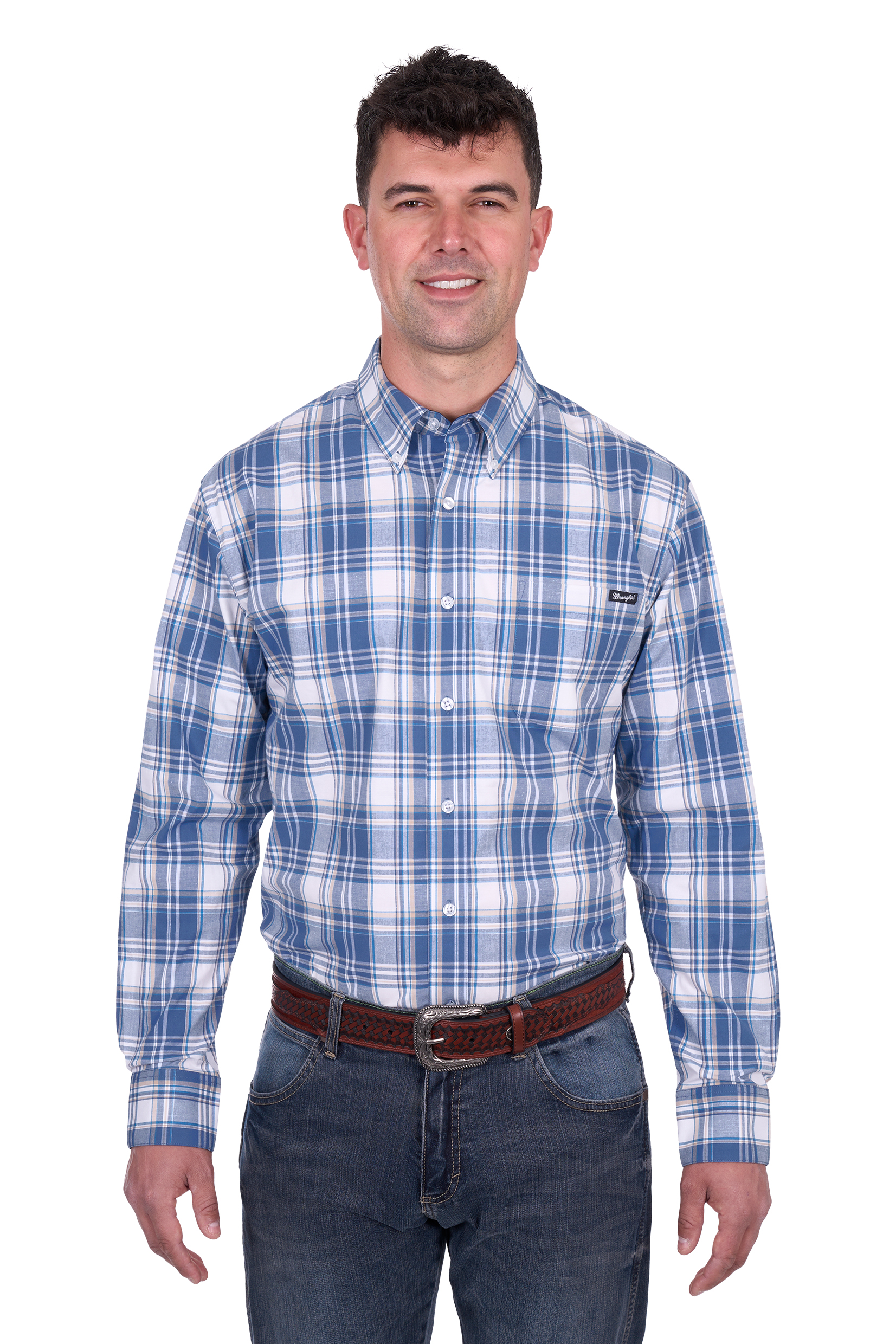Men’s Ranger Check Button Down Long Sleeve Shirt