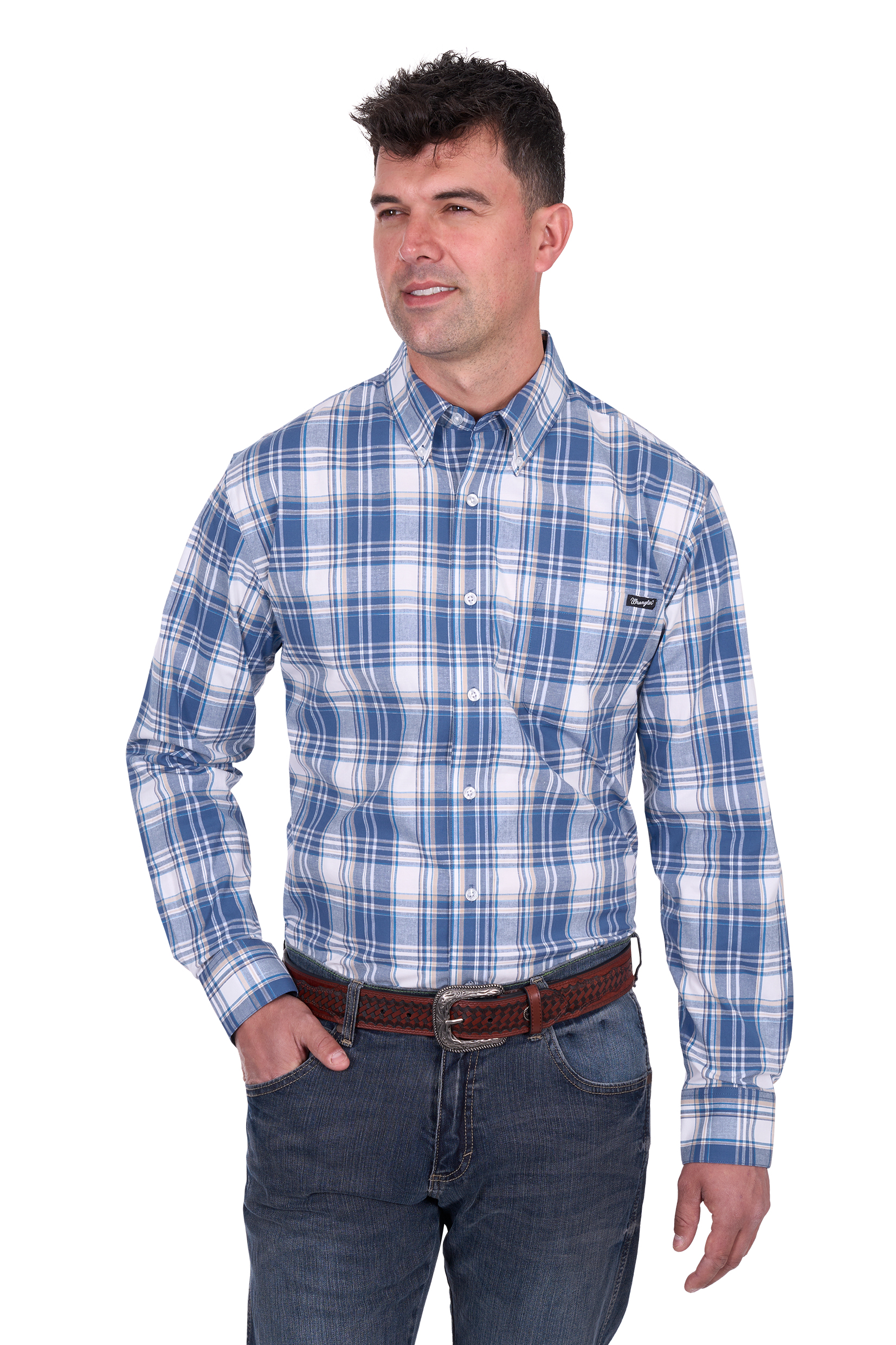 Men’s Ranger Check Button Down Long Sleeve Shirt