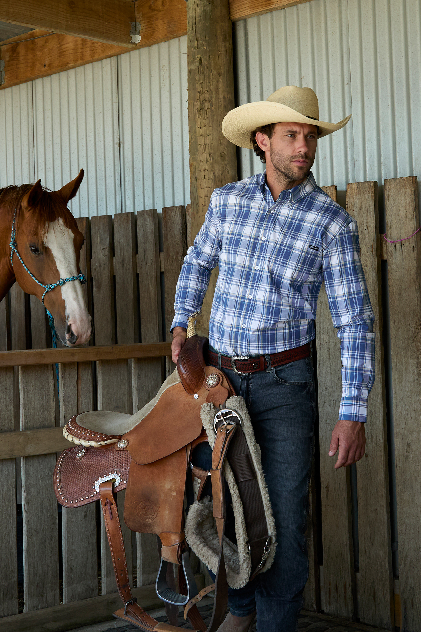 Men’s Ranger Check Button Down Long Sleeve Shirt