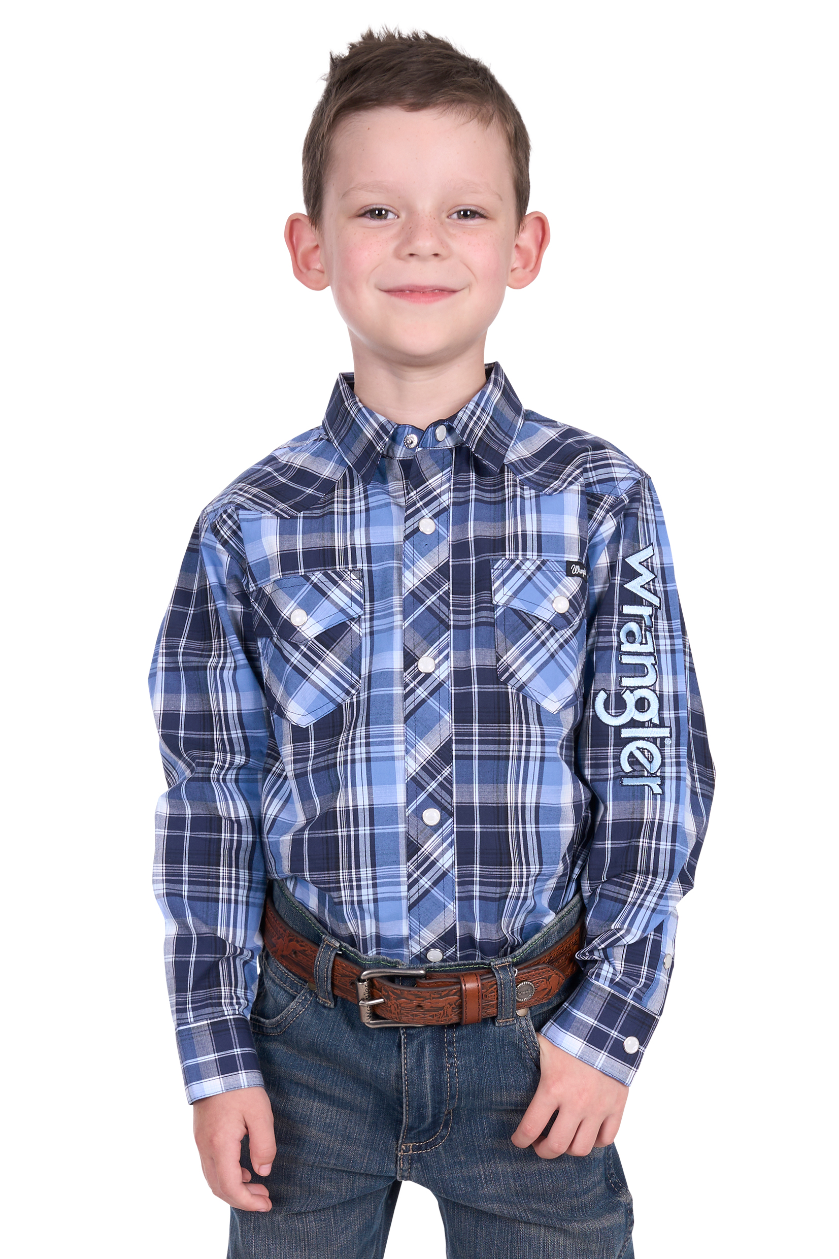 Boy’s Billy Check Logo Western Long Sleeve Shirt
