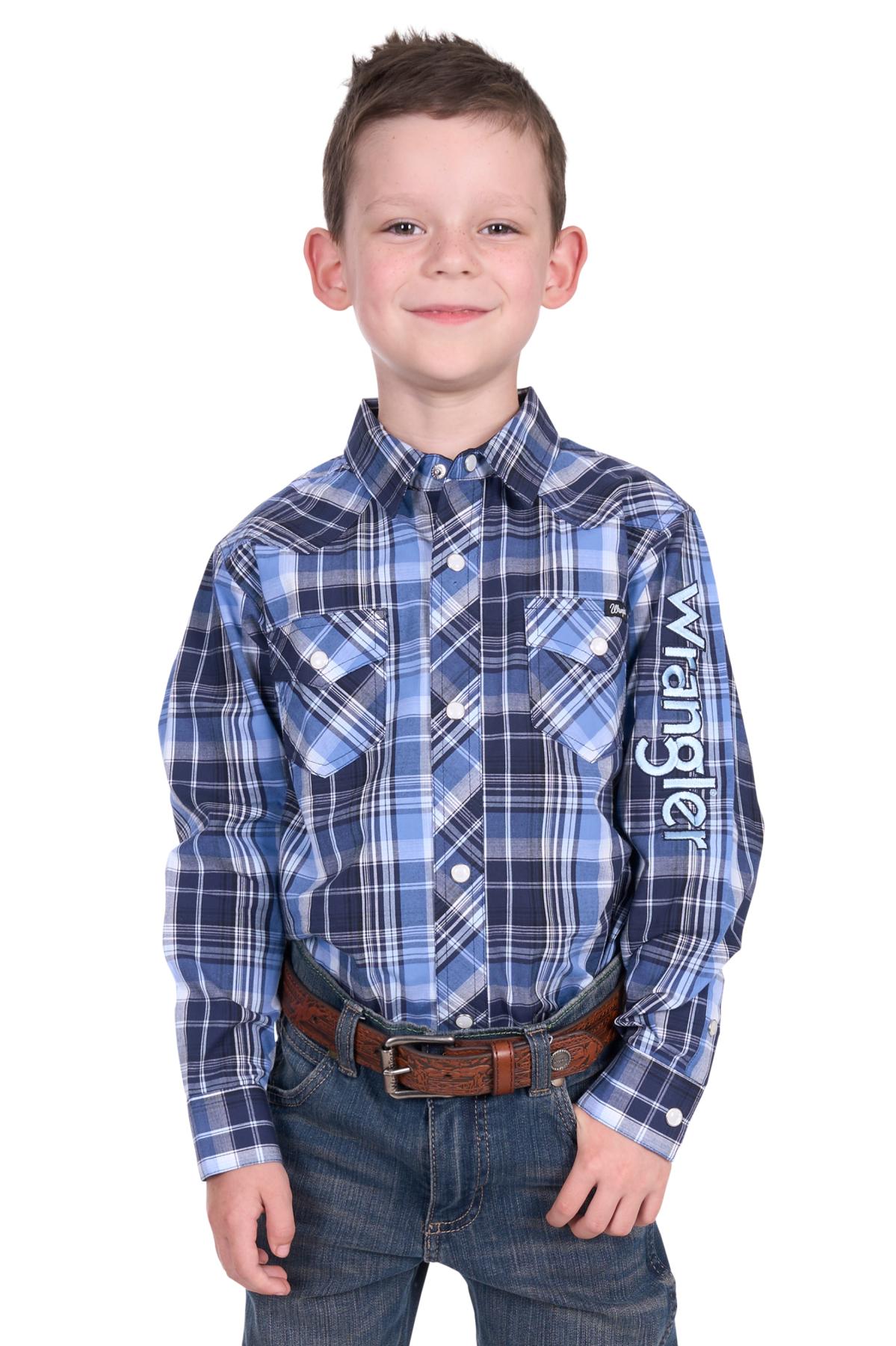 Boy’s Billy Check Logo Western Long Sleeve Shirt