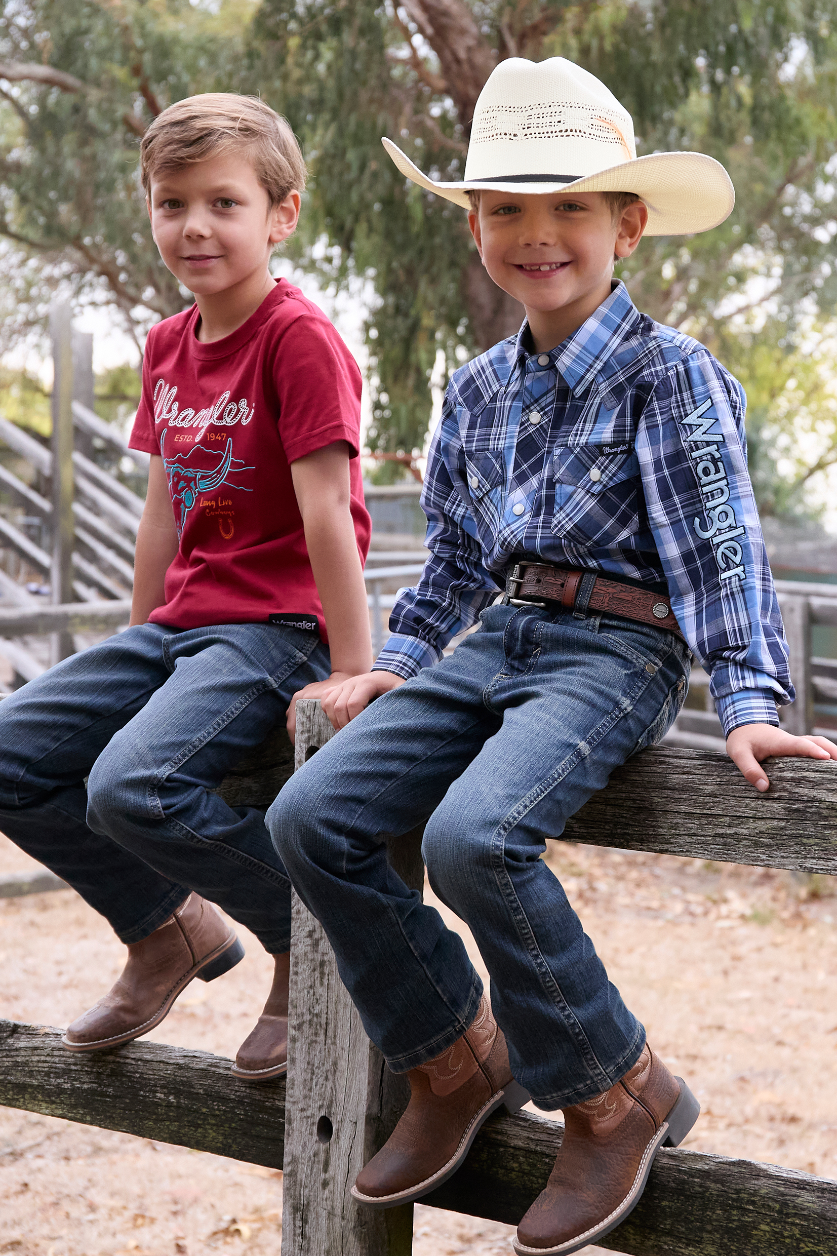 Boy’s Billy Check Logo Western Long Sleeve Shirt