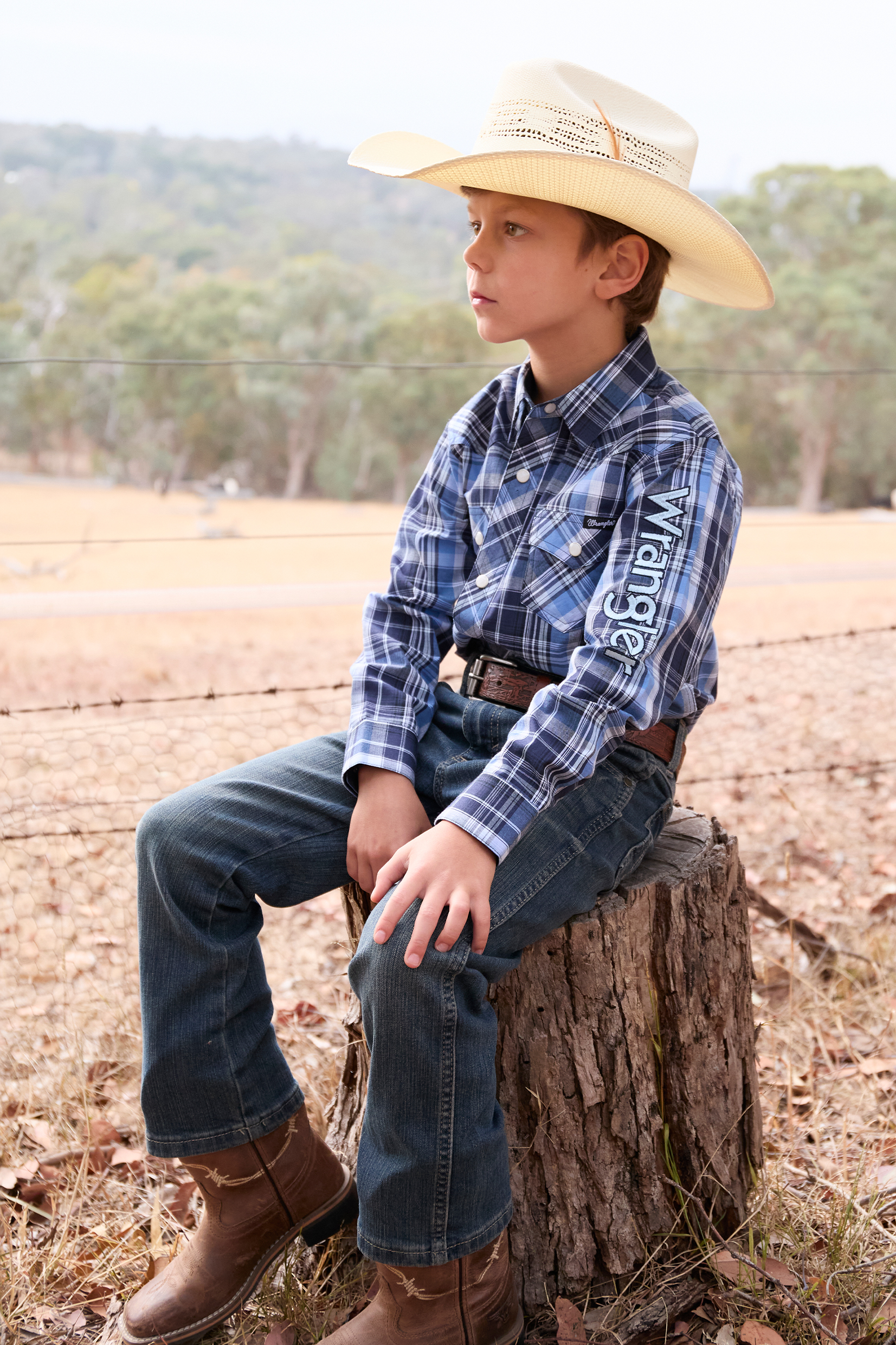 Boy’s Billy Check Logo Western Long Sleeve Shirt