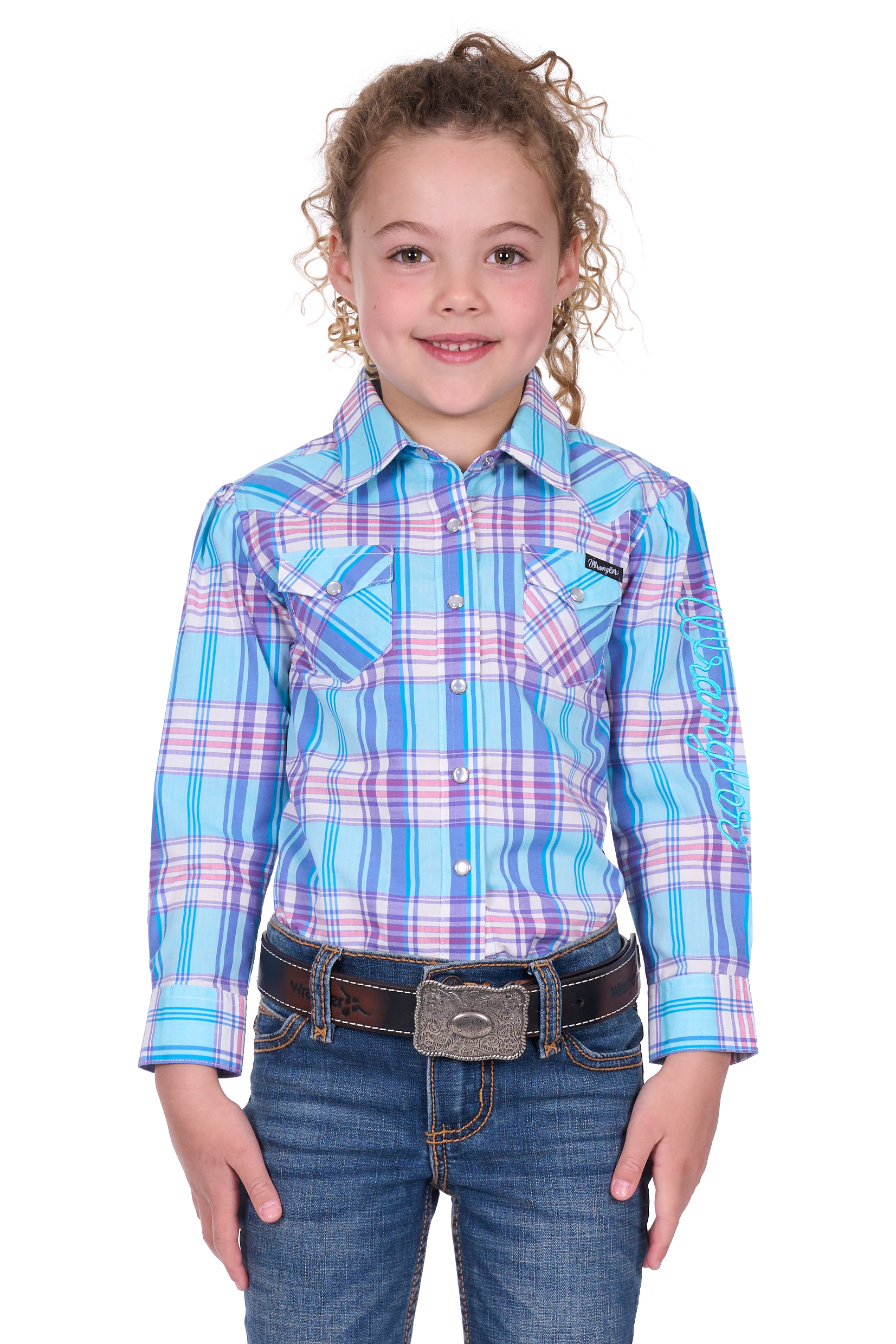 Girl’s Emily Check Western Long Sleeve Shirt