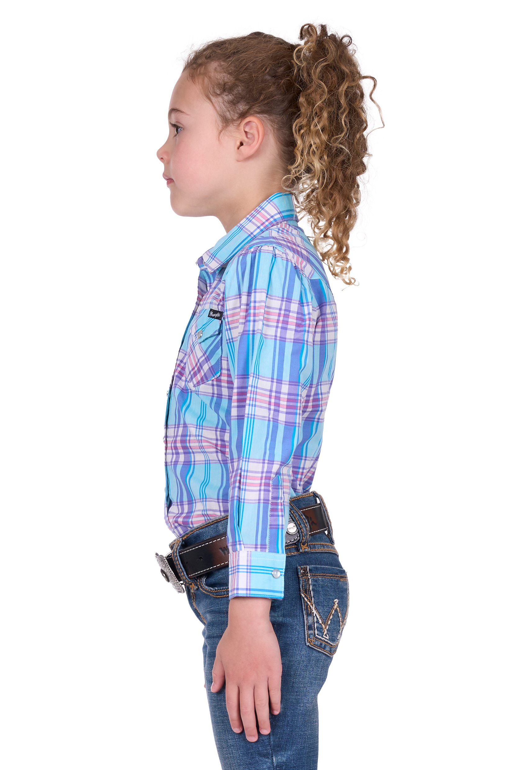 Girl’s Emily Check Western Long Sleeve Shirt (Non Logo)