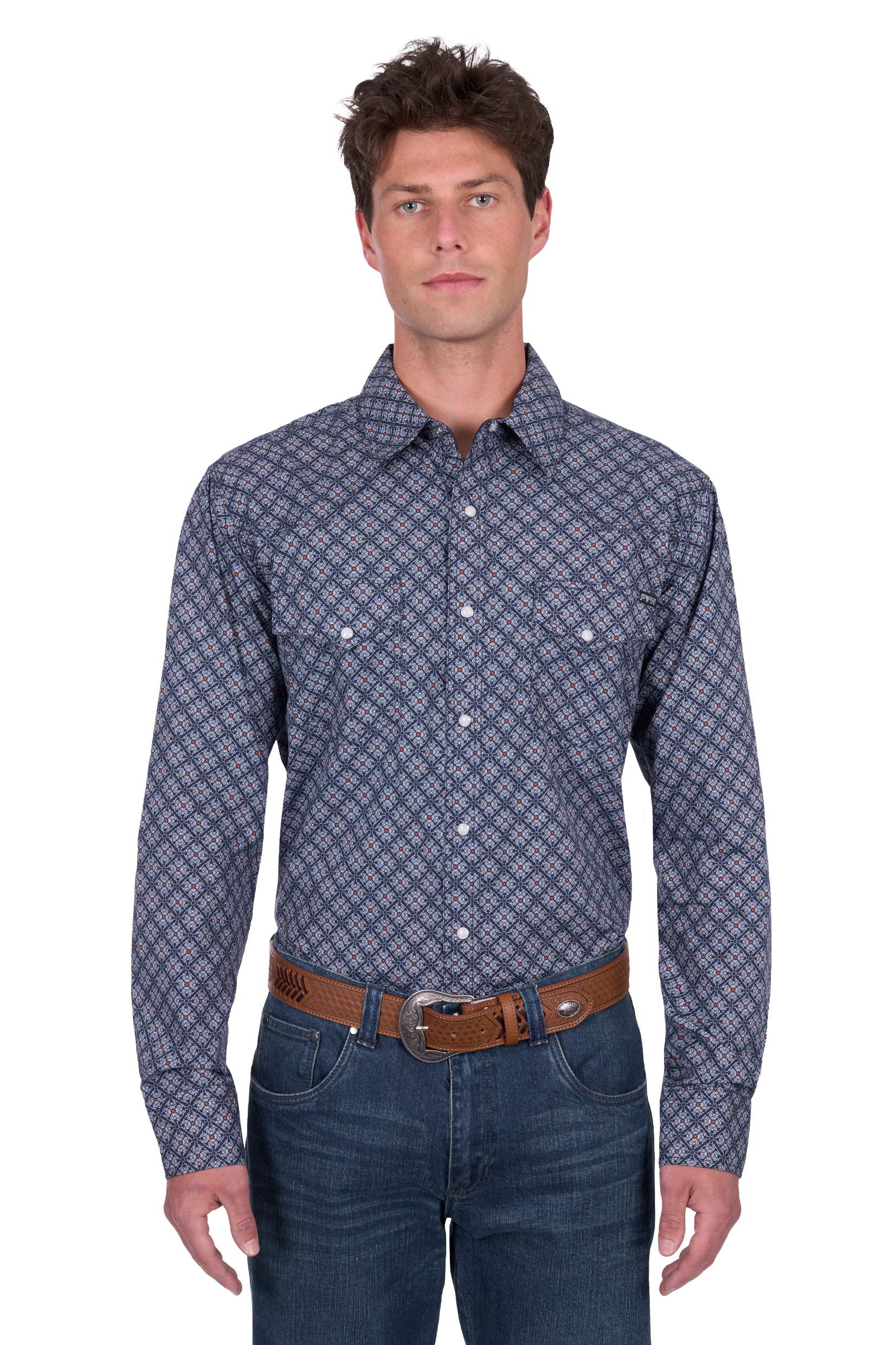 Men’s Douglas Print Western Long Sleeve Shirt