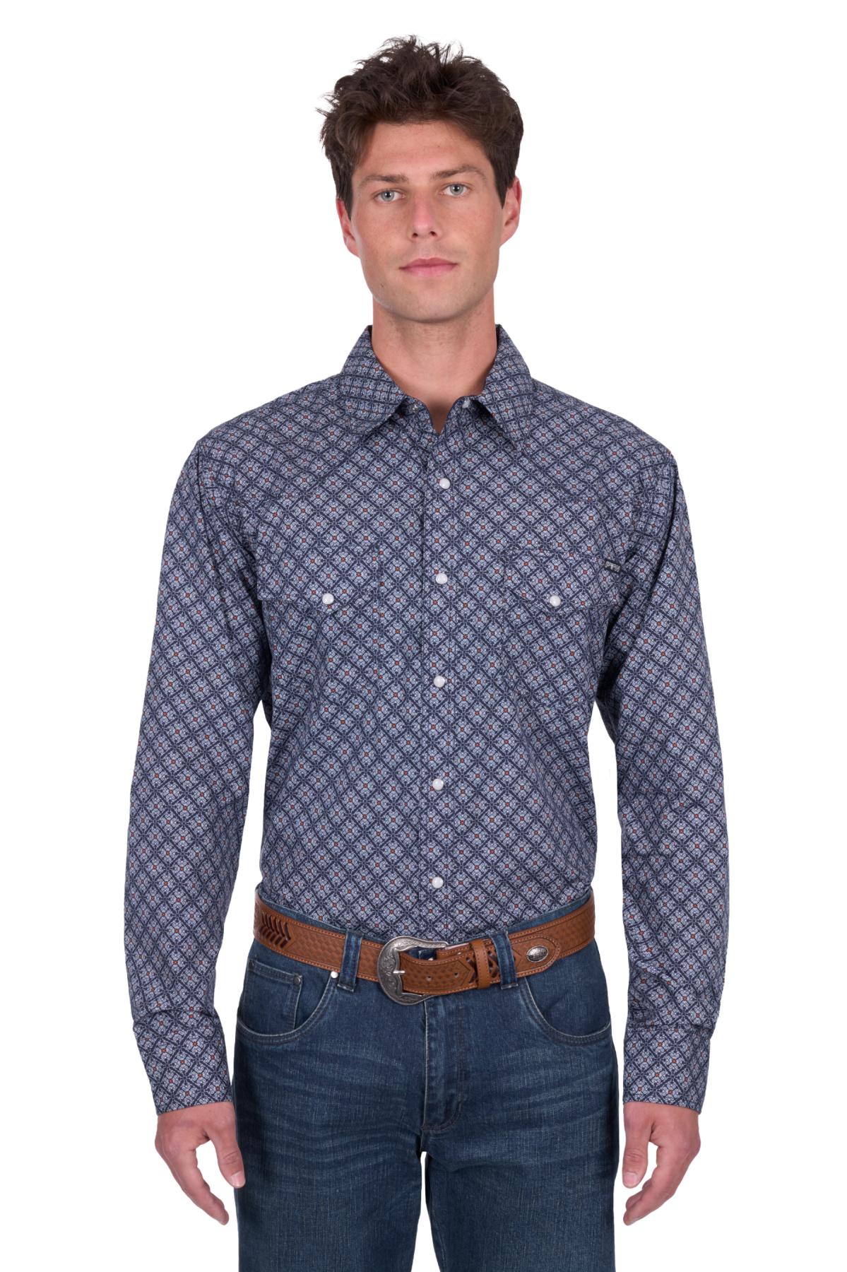 Men’s Douglas Print Western Long Sleeve Shirt