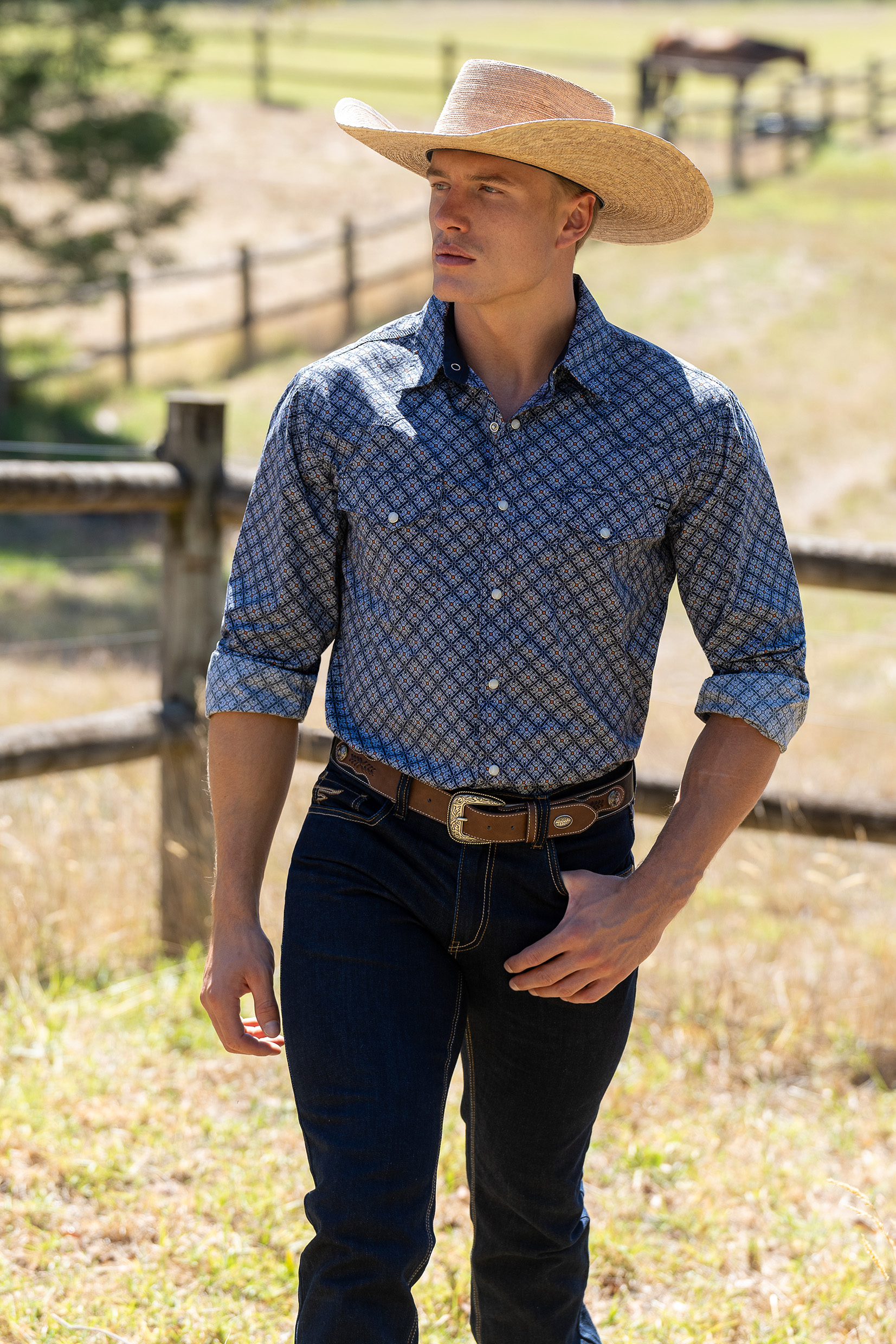 Men’s Douglas Print Western Long Sleeve Shirt