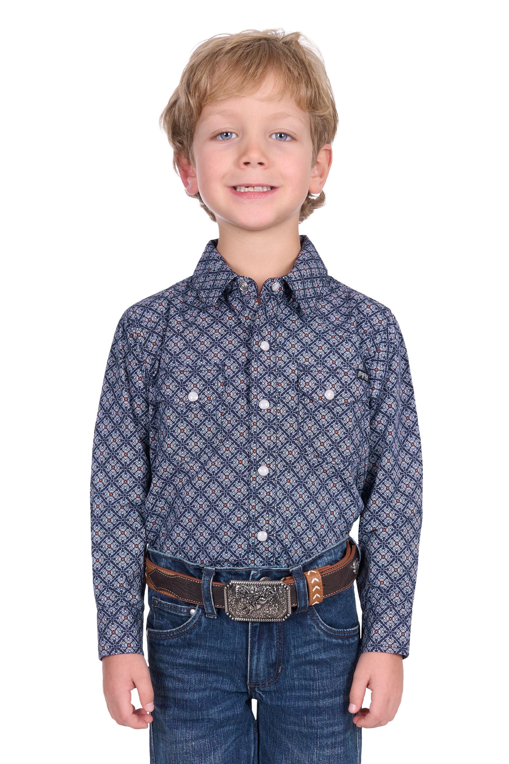 Boy’s Douglas Print Western Long Sleeve Shirt