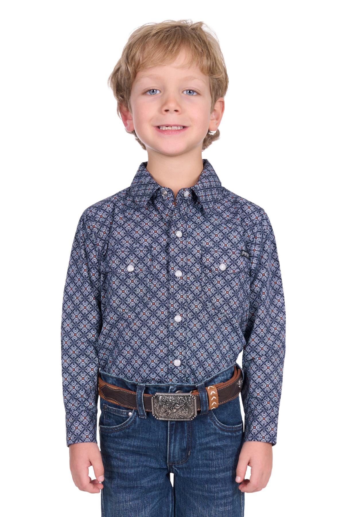 Boy’s Douglas Print Western Long Sleeve Shirt