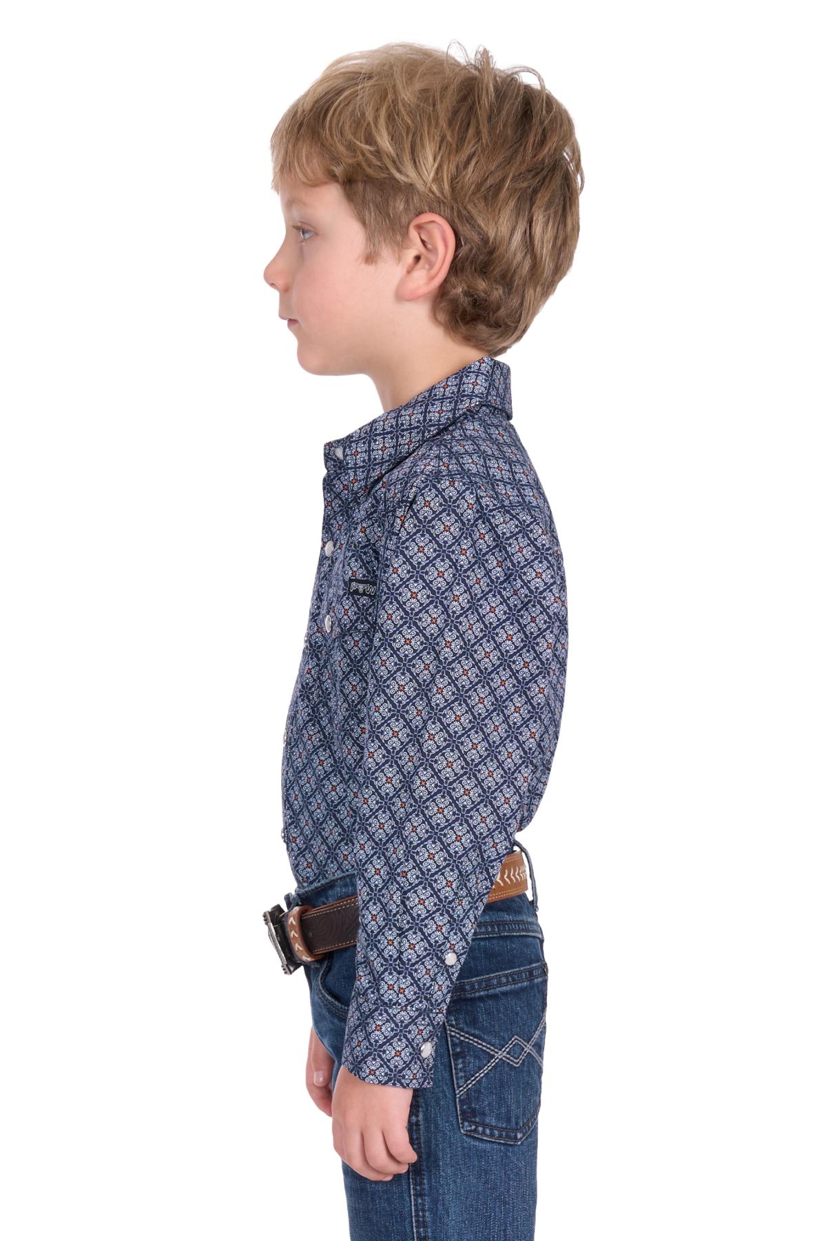 Boy’s Douglas Print Western Long Sleeve Shirt