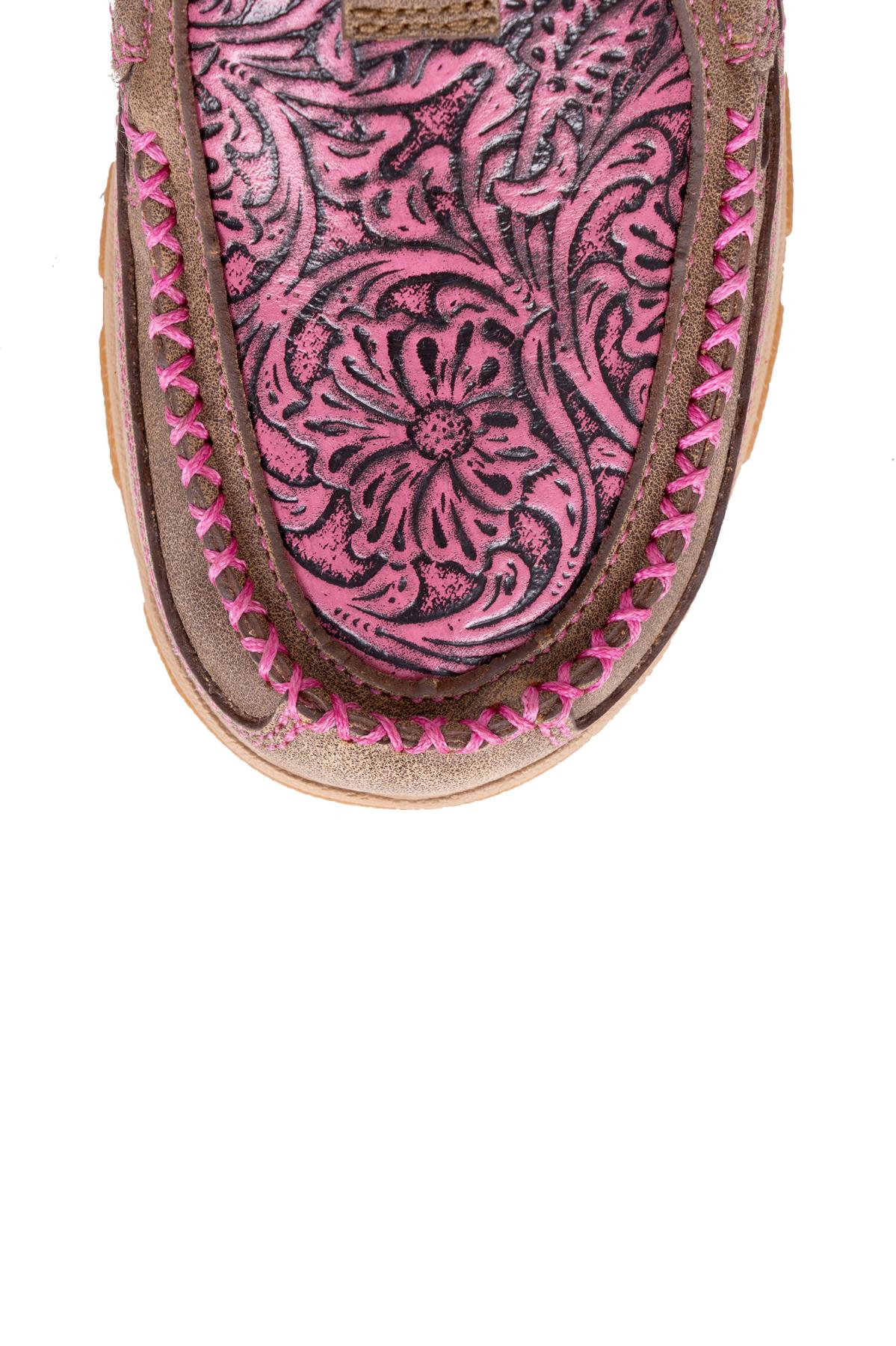 Women’s Tooled Pink Cellstretch Mocs Slip On