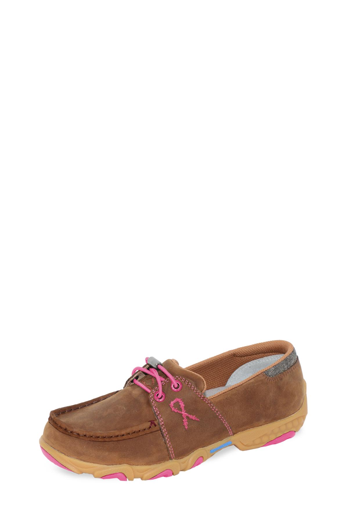 Women's Pink Ribbon Cellstretch Mocs Elastic Tie