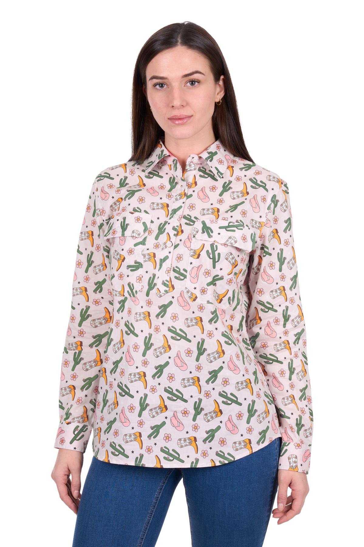 Women's Cleo Half Placket Long Sleeve Shirt