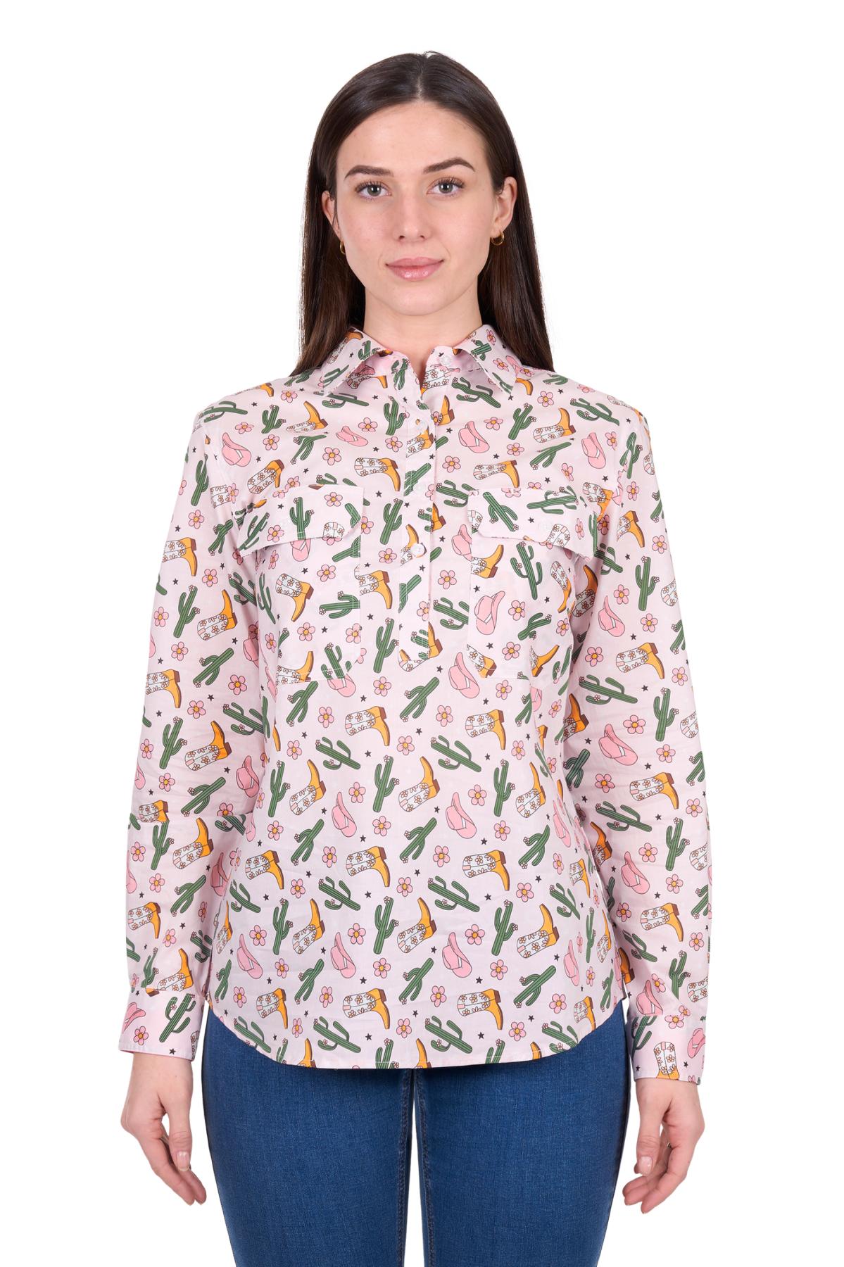 Women's Cleo Half Placket Long Sleeve Shirt
