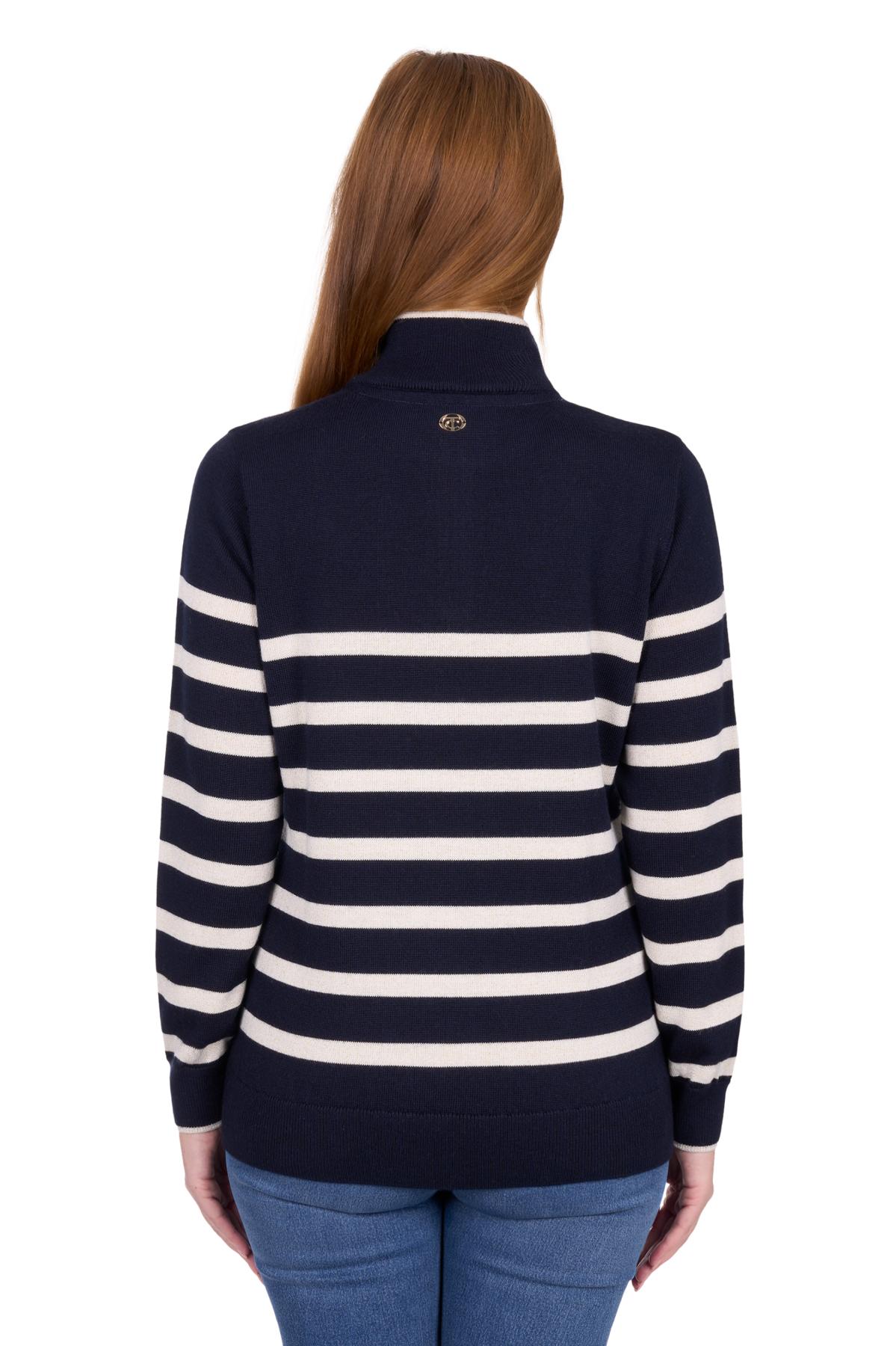 Women's Jeanette 1/4 Zip Stripe Knit Jumper