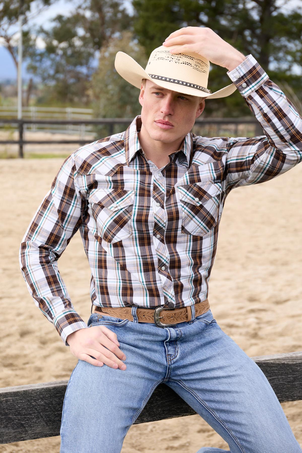Men’s Roger Check Western Long Sleeve Shirt